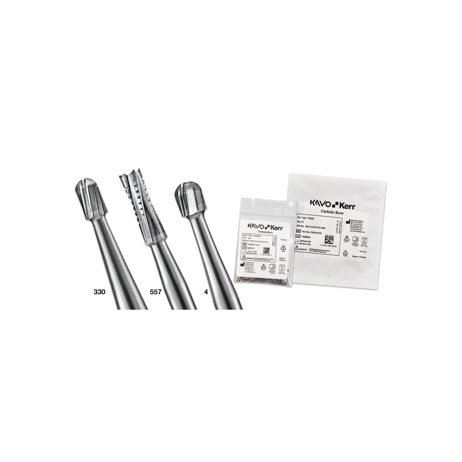 KaVo Kerr Operative Carbide Bur, FG, Straight Flat-End Cross-Cut Fissure, #557, 1.0 mm, 6-Flute, 100/Pk, FG557-KCC thumbnail 3