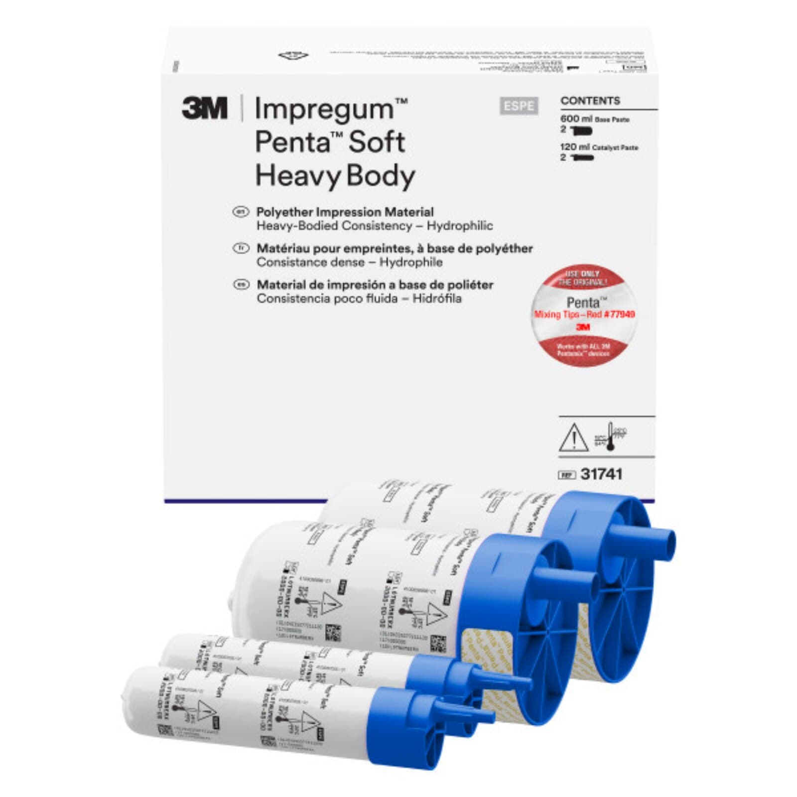3M Impregum Penta Soft Heavy Body Polyether Impression Material Refill Kit, Dark Purple, Mint, 2-Pack, 31741 thumbnail 3