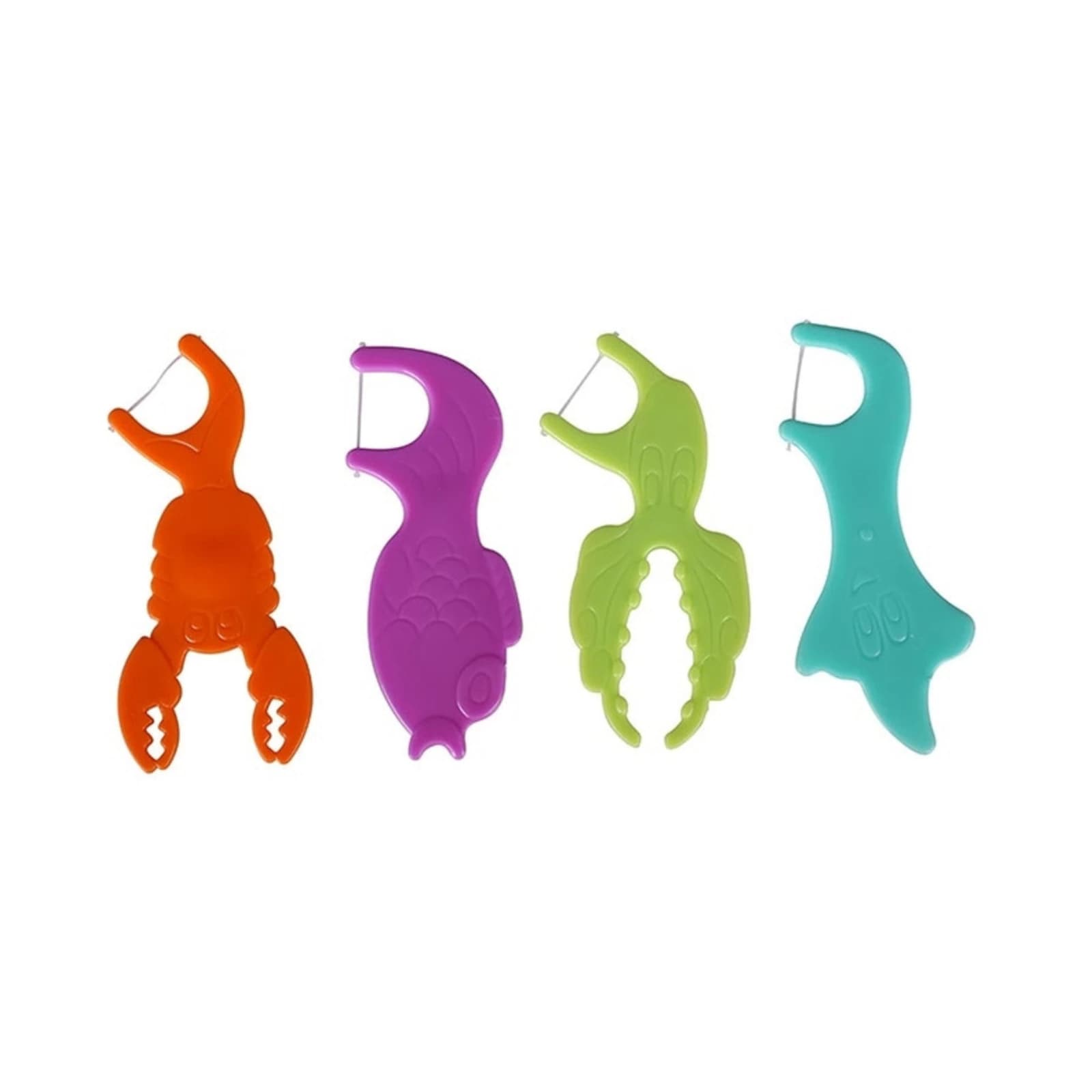 Plasdent Kids Flossii Flossers, Assorted Colors, 4 Flossers per Pack, 50 Packs per Box (200 Total), 4/Pk x 50 - Kids Flossii Flossers 4/Pk x 50 - Image 1