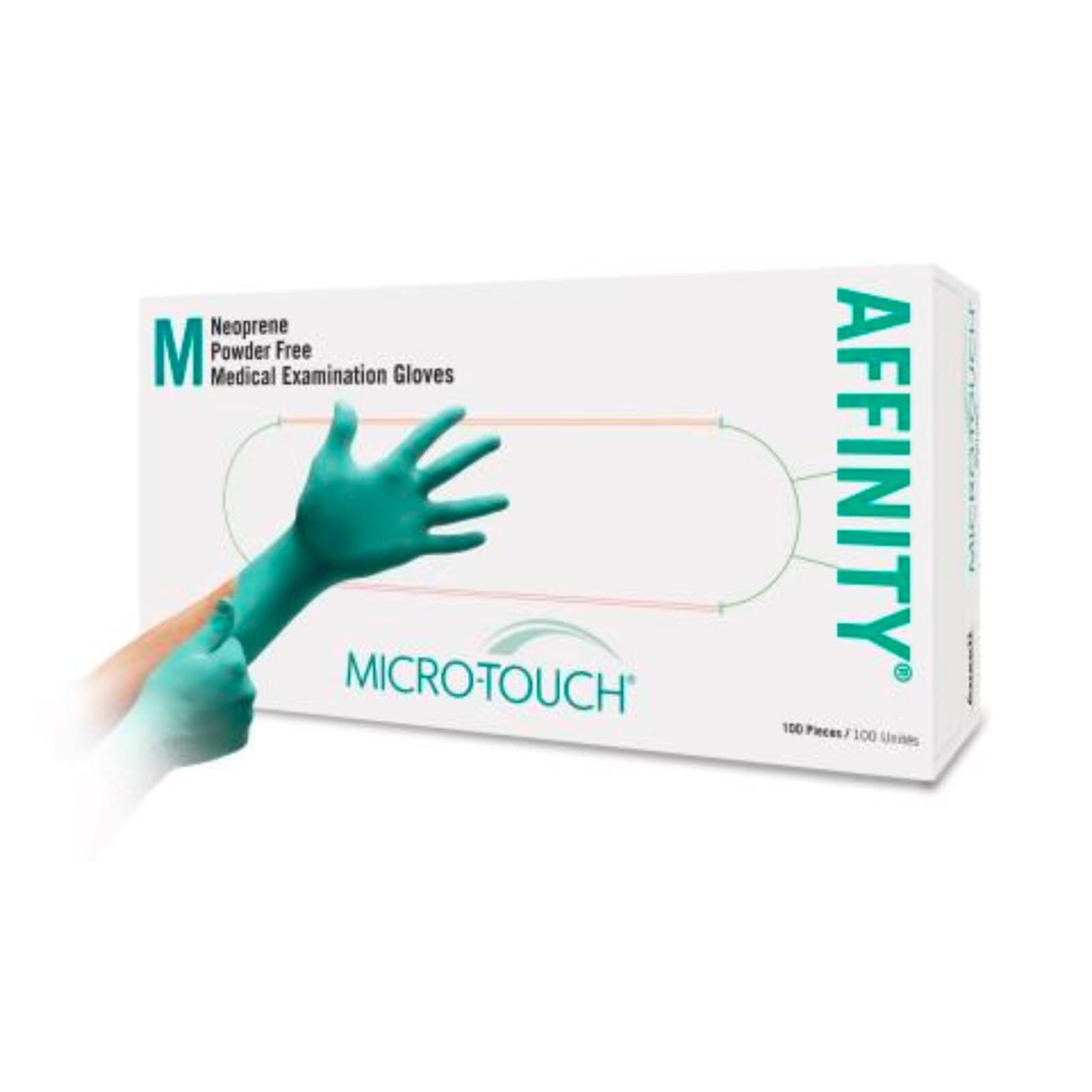 Micro-Touch Affinity Neoprene Exam Gloves, Powder-Free, Latex-Free, X-Small, Green, 100/Box, 3770 thumbnail 11