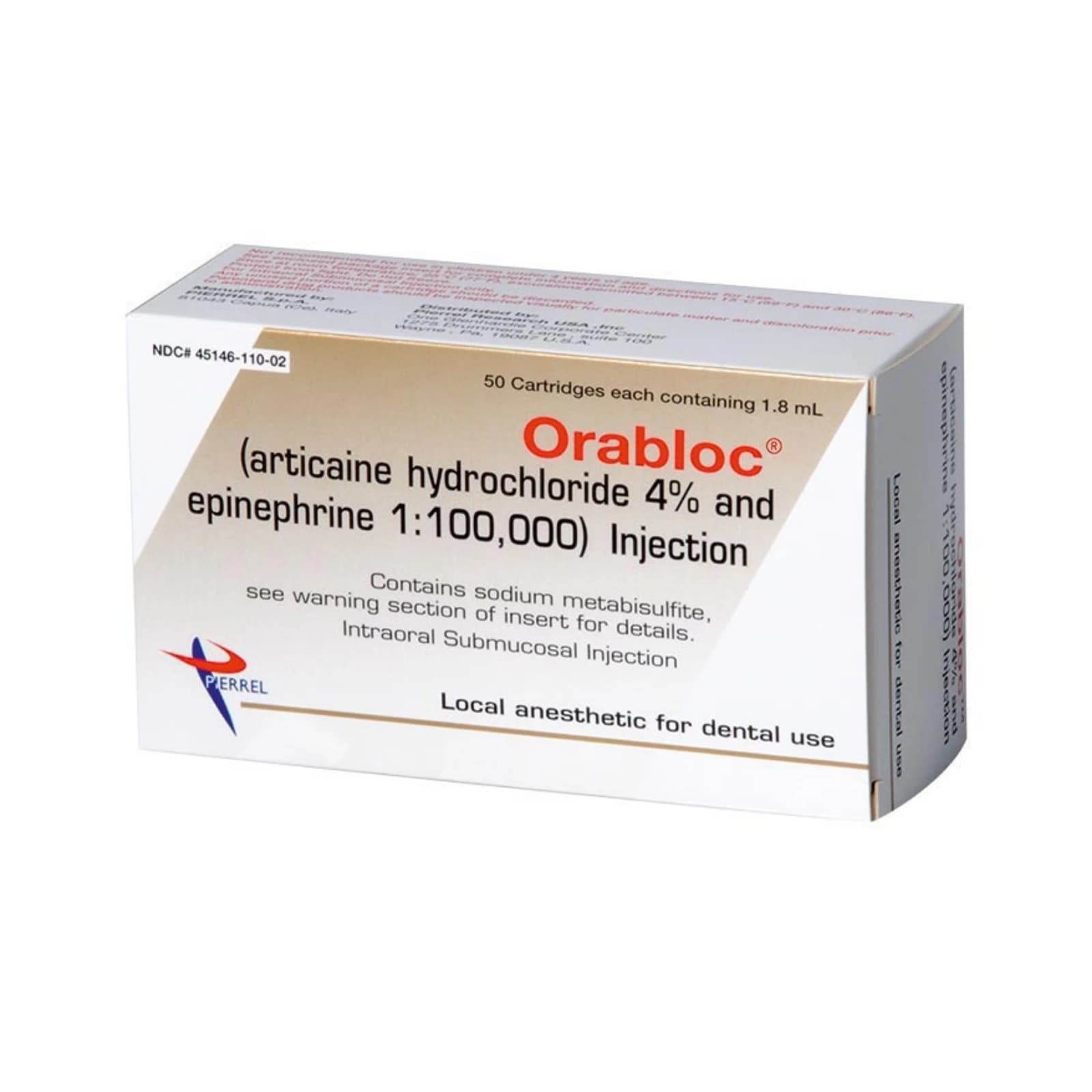 Orabloc Articaine HCl 4% with Epinephrine 1:100,000 Injection Cartridges, 1.8 mL, Gold Box, 50/Box, 2101051 thumbnail 11
