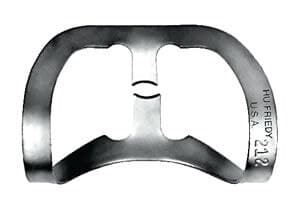 Hu-Friedy Satin Steel Rubber Dam Clamp, #212, Wingless, Anterior/Labial Caries, RDCM212, 1/Pk thumbnail 3