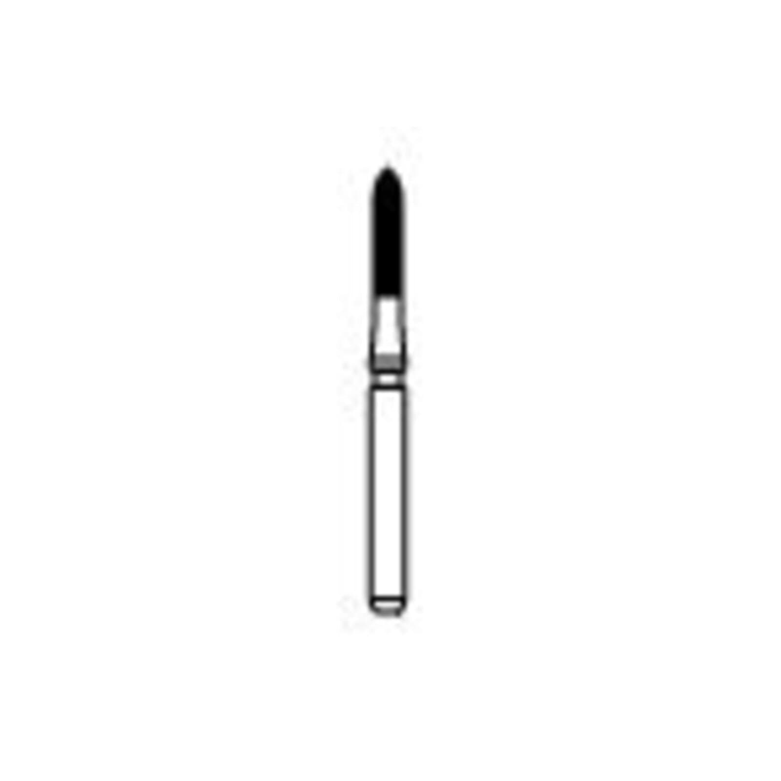 NTI Trimming & Finishing Carbide Bur, FG, Beveled Cylinder, 12 Flute, Red, #H282-012, 1.2 mm Diameter, 5/Pkg thumbnail 2