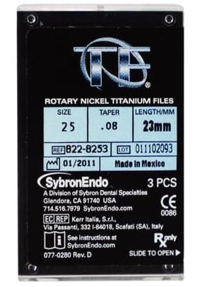 Kerr TF Twisted Files NiTi Rotary File, #25, .08 Taper, 23mm, Red, 3/Pk, 822-8253 thumbnail 14
