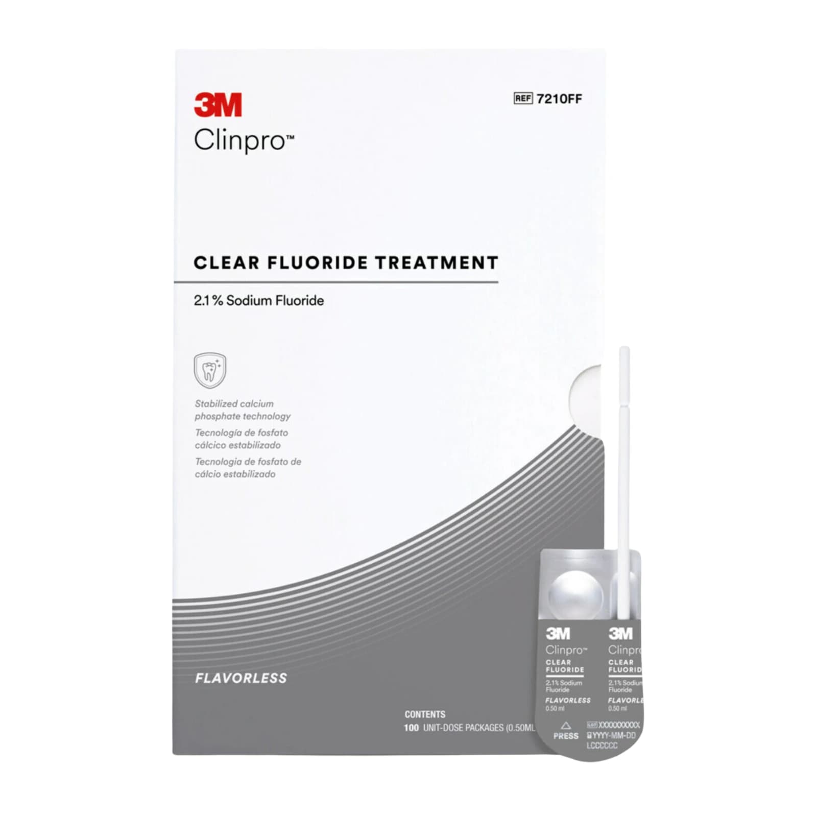 3M Clinpro Clear Fluoride Treatment, Flavorless, 2.1% Sodium Fluoride, 0.5 mL Unit Dose, 100/Pk, 7210FF thumbnail 3