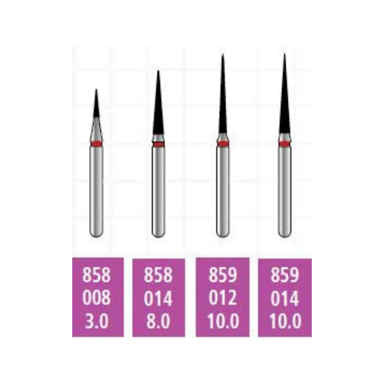 Alpen x1 Single-Use Diamond Bur, FG, #859-014C, Pointed Cone/Flame, Coarse, Green, 1.4 mm, 25/Pk, X859C014 thumbnail 2