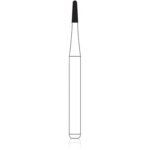 NTI T.D.F. Series Diamond Bur, Friction Grip, Super Fine, Beveled Cone #247-009, 0.9 mm Diameter, 3.2 mm Length, Yellow, 5/Pkg, SF247-009 thumbnail 2