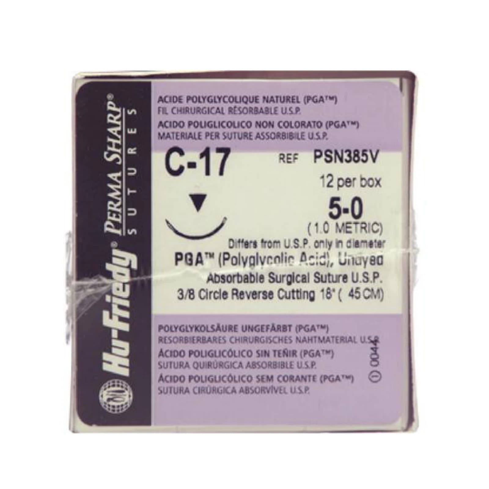 Perma Sharp® Absorbable PGA Undyed Braided Suture, 5-0, C-19 1/2 Circle Reverse Cutting Needle, 18", 12/Box, PSN723V thumbnail 6