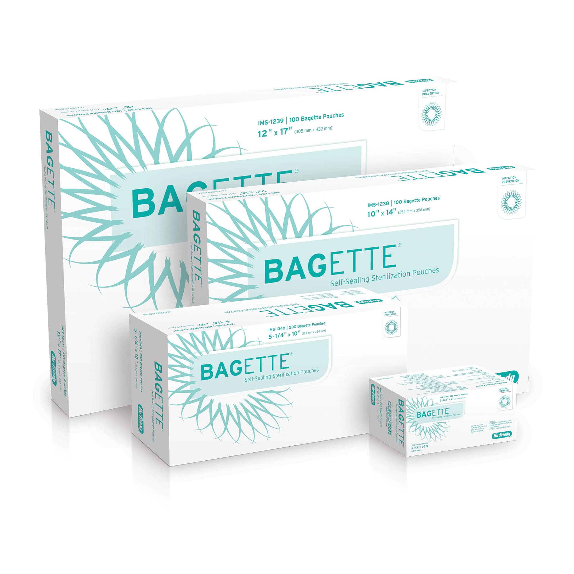 Hu-Friedy IMS Bagette Self-Sealing Sterilization Pouches, 7.5" x 13", Blue/White, 100/Box, IMS-1237 thumbnail 3