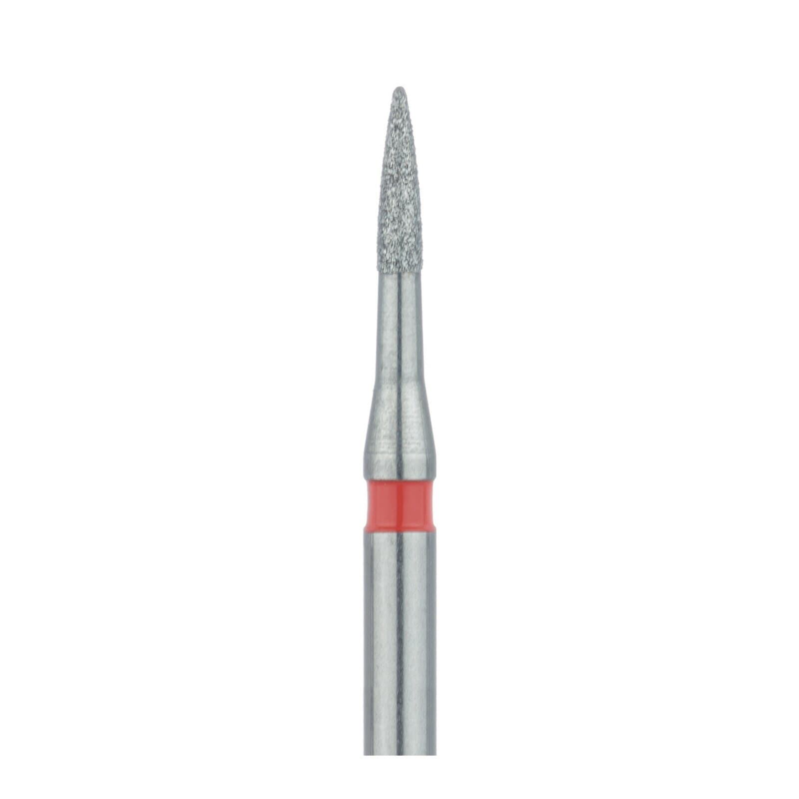 Meisinger 889LF-010-FG Fine Diamond Bur, Short Flame, Friction Grip, 1.0 mm Head Diameter, 4.0 mm Head Length, Red Ring, 5/Pkg thumbnail 3