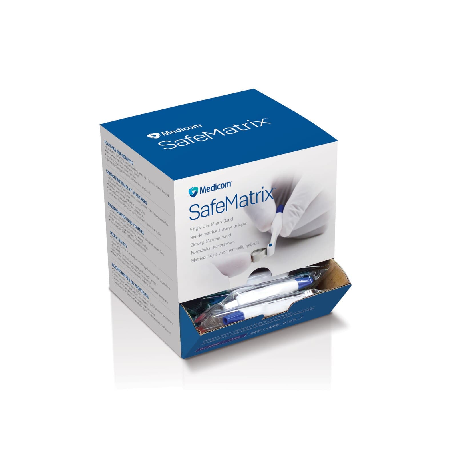 SafeMatrix Single-Use Matrix Bands, Regular Wide 6mm, Blue, 50/Box, 30045 thumbnail 16