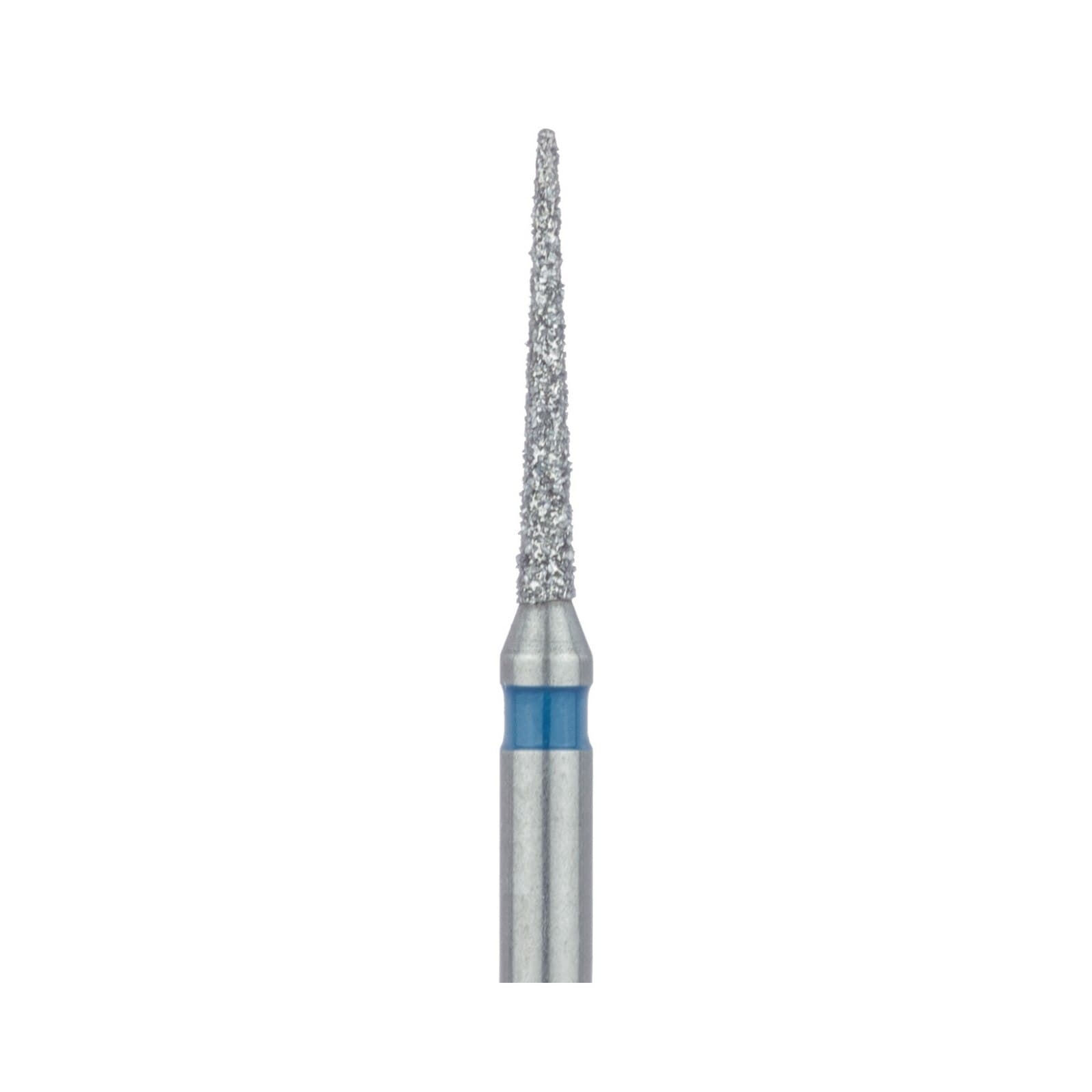 Meisinger 858-010-FG Diamond Bur, FG, Medium Grit, Blue Ring, Needle Shape, Point End, 1.0 mm Head Diameter, 8.0 mm Head Length, 5/Pkg thumbnail 3
