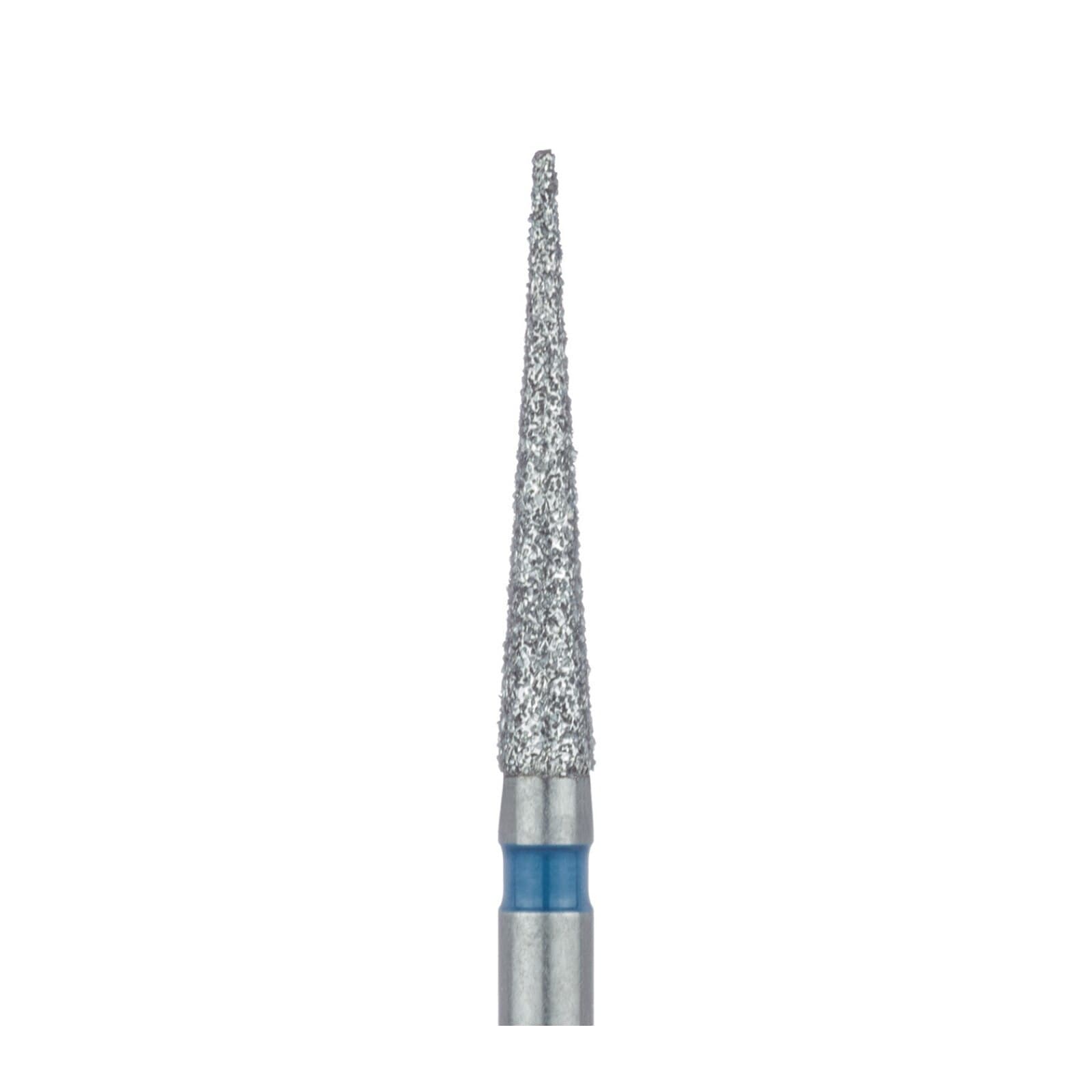 Meisinger 859-016-FG Diamond Bur, FG, Medium Grit, Blue Ring, Needle Shape, Point End, 1.6 mm Head Diameter, 10.0 mm Head Length, 5/Pkg thumbnail 3