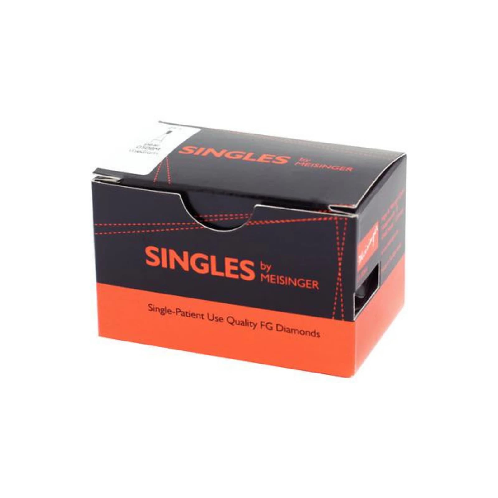 Meisinger Singles Disposable Diamond Bur FG, End Cutting Cylinder #5014M, 1.4mm, Medium Grit, Blue Ring, Sterile, 25/Pkg - Meisinger FG Single-Use Diamonds - Medium - #5014M - Image 1