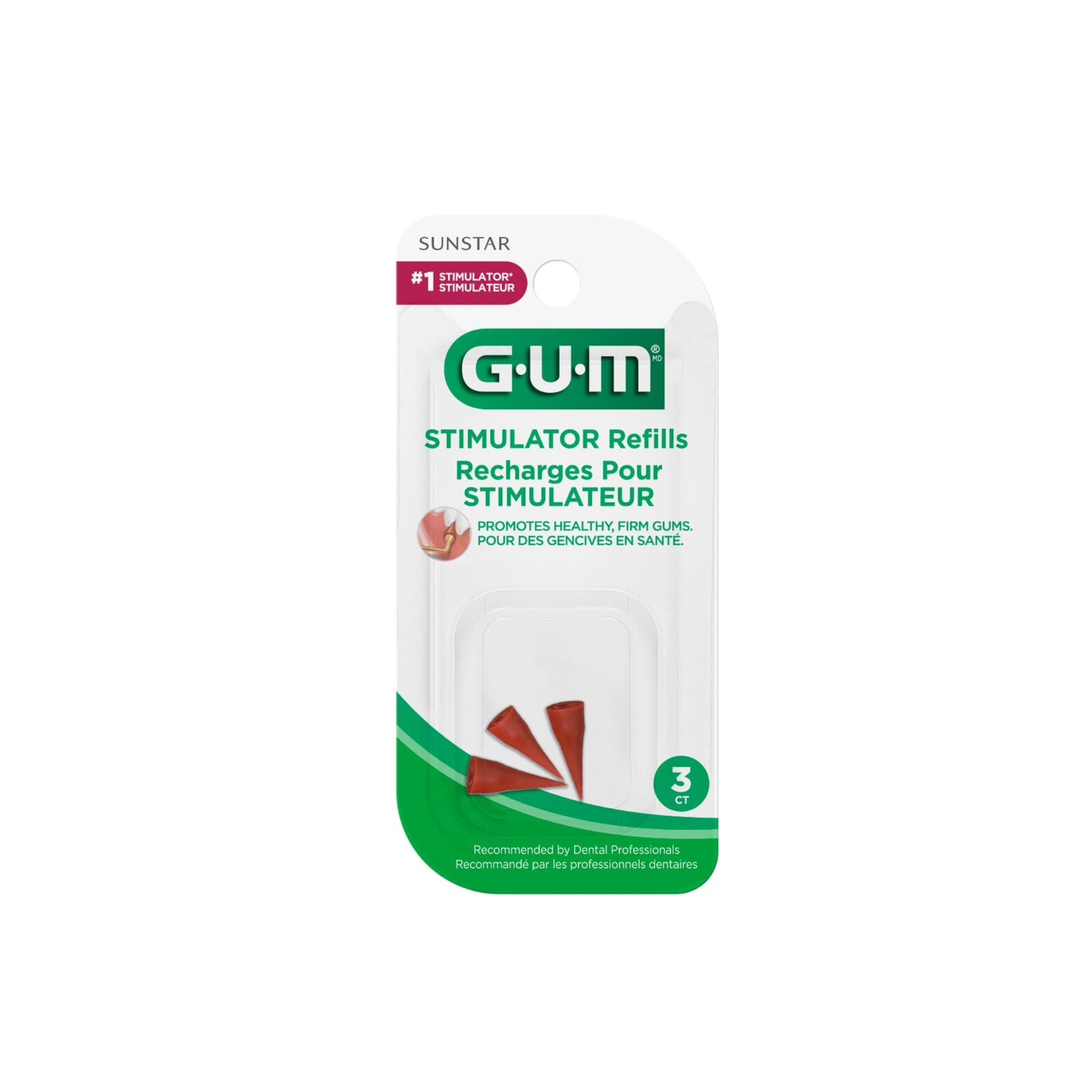GUM Stimulator Tips Refill, Rubber Cone Tips, 36/Box, 600PB thumbnail 5