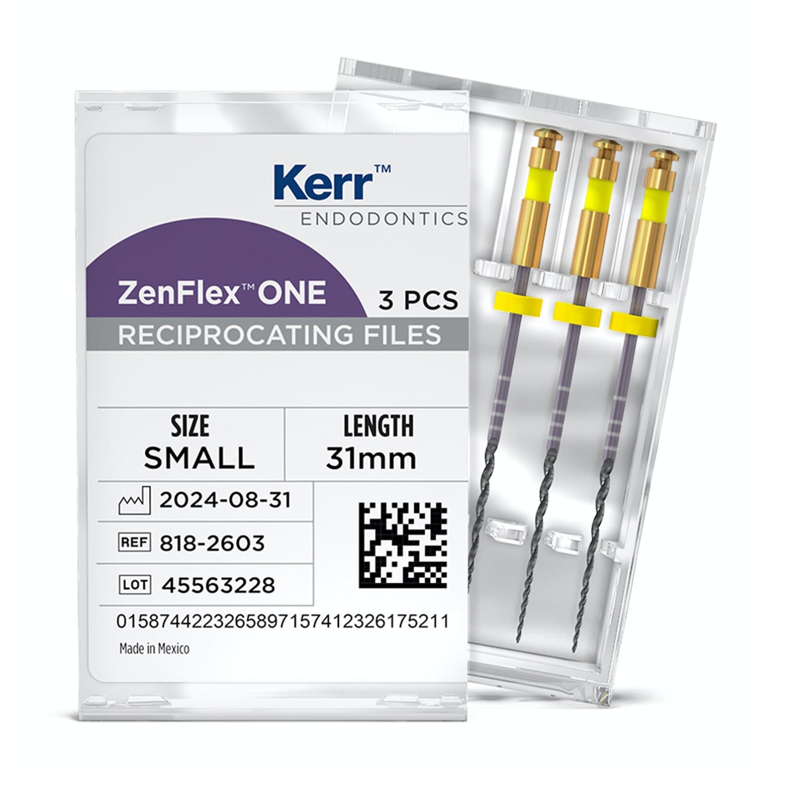 ZenFlex™ ONE Reciprocating NiTi File, Small, Yellow, .20/.06, 31mm, 3/Pk, 818-2603 thumbnail 4