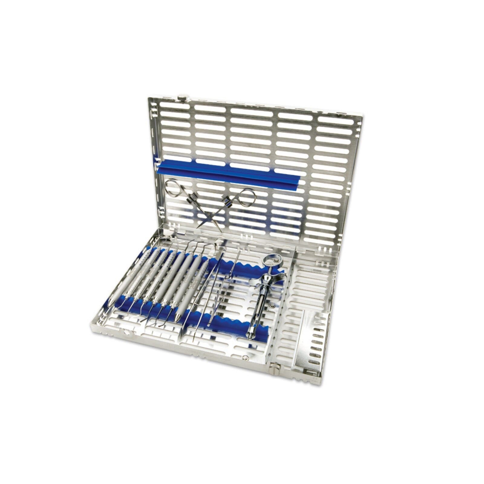 Hu-Friedy IMS Signature Series Oral Surgery Cassette, Purple, 8" x 14.5" x 1.25", Holds 12 Instruments + 4 Elevators + 3 Hinged Instruments, Single thumbnail 2