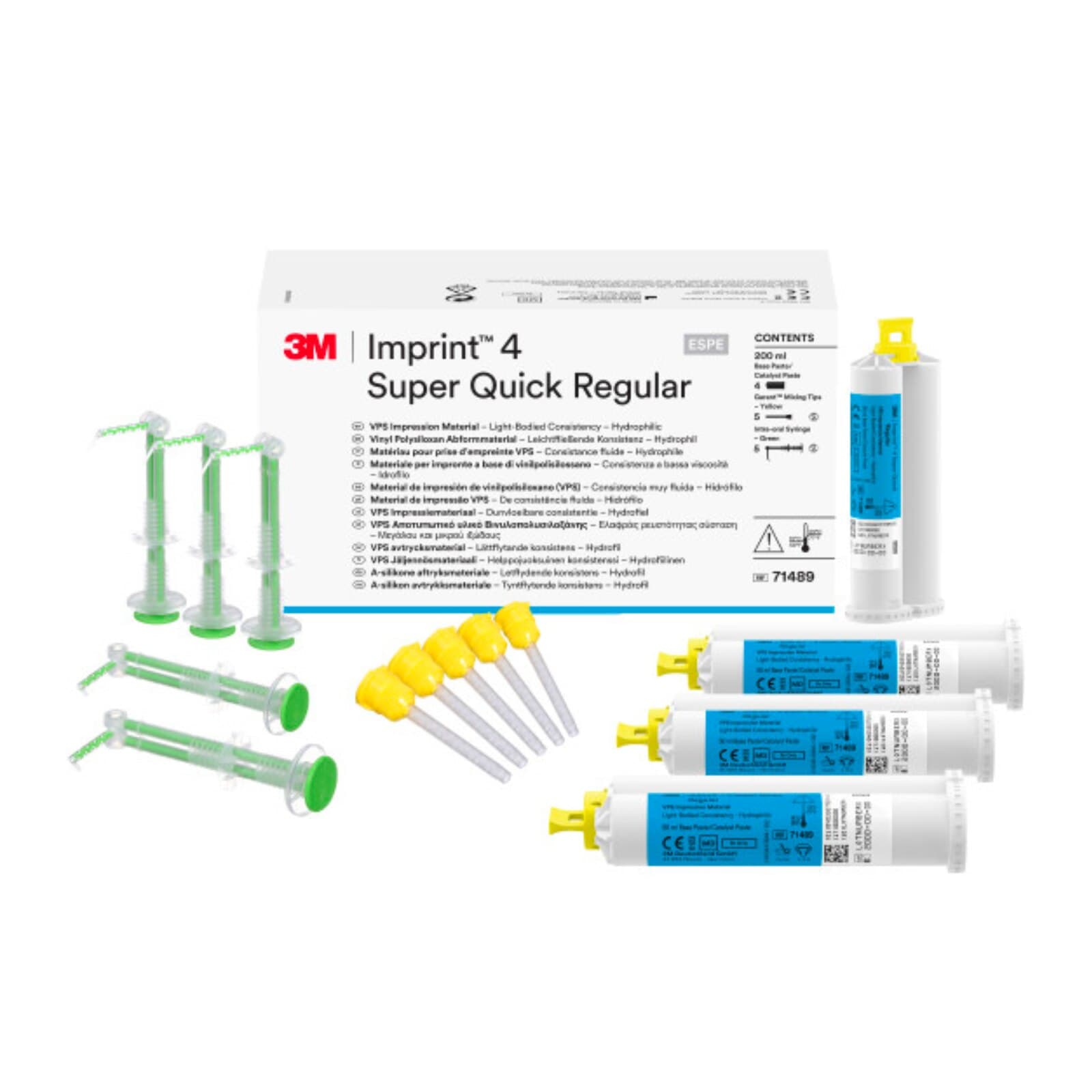 3M Imprint 4 Super Quick Regular Body VPS Impression Material Refill, 50 ml Cartridges, Blue, 4/Pk, 71489 thumbnail 7