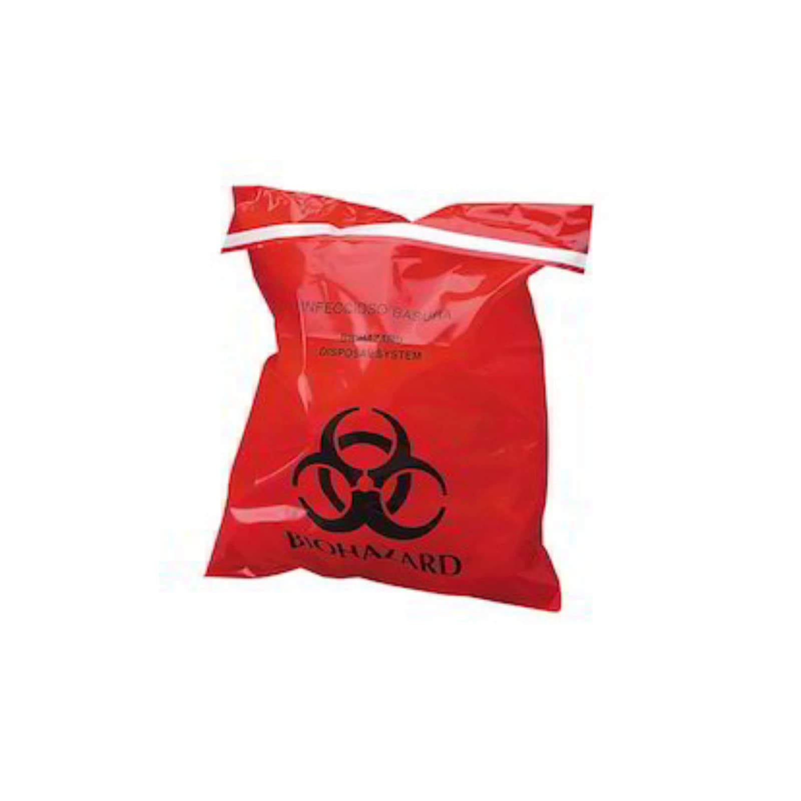 Plasdent Mini Bio Hazard Waste Bag, Stick-On, 6" x 6", Red, 200/Box, PS850S thumbnail 3