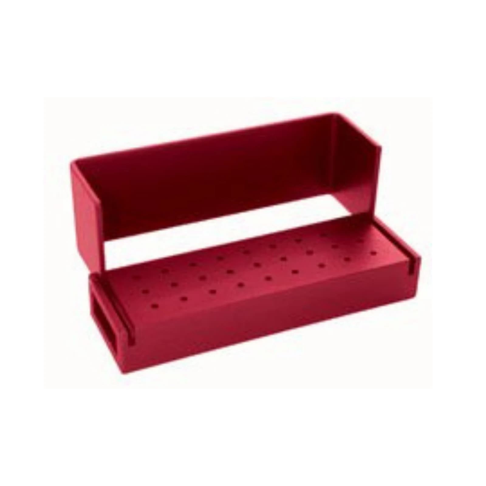Kerr AXIS Bur Block, 27 FG Holes, Red Anodized Aluminum, AB100-1R - Bur Block 27 FG Red - Image 1