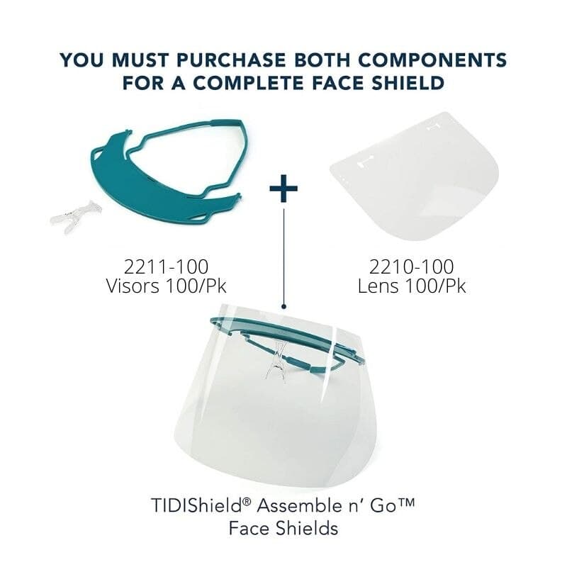 TIDIShield Assemble 'n Go Disposable Face Shield Visors, Assorted, 100/Box, 2211-100 thumbnail 5