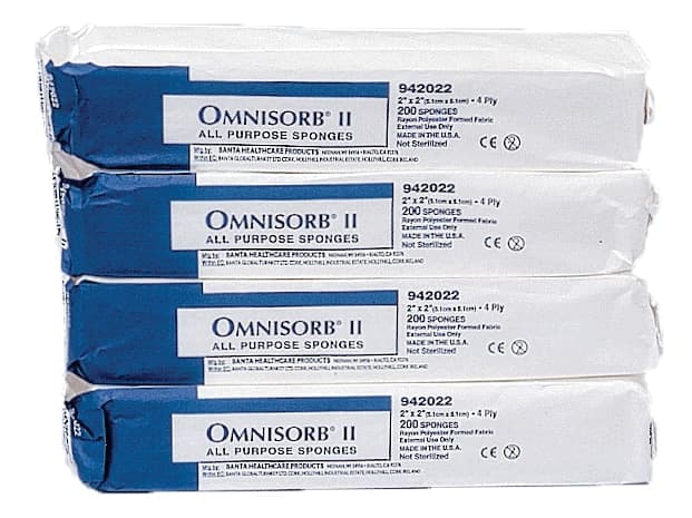 Omnisorb II Non-Woven Sponges, 4" x 4", 4-Ply, Non-Sterile, 2000/Case, 942044 thumbnail 3