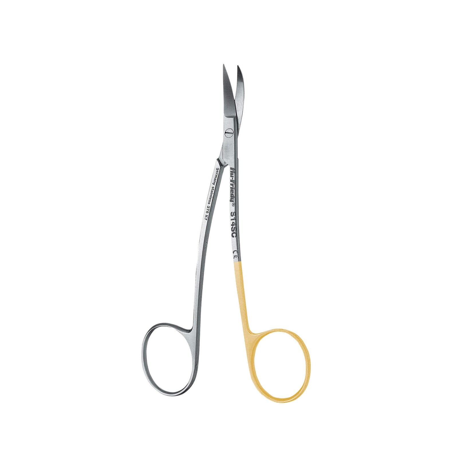 Hu-Friedy #14 LaGrange Double-Curved Super-Cut Scissors, 4.5" (11.5 cm), Serrated, Stainless Steel, S14SC thumbnail 2