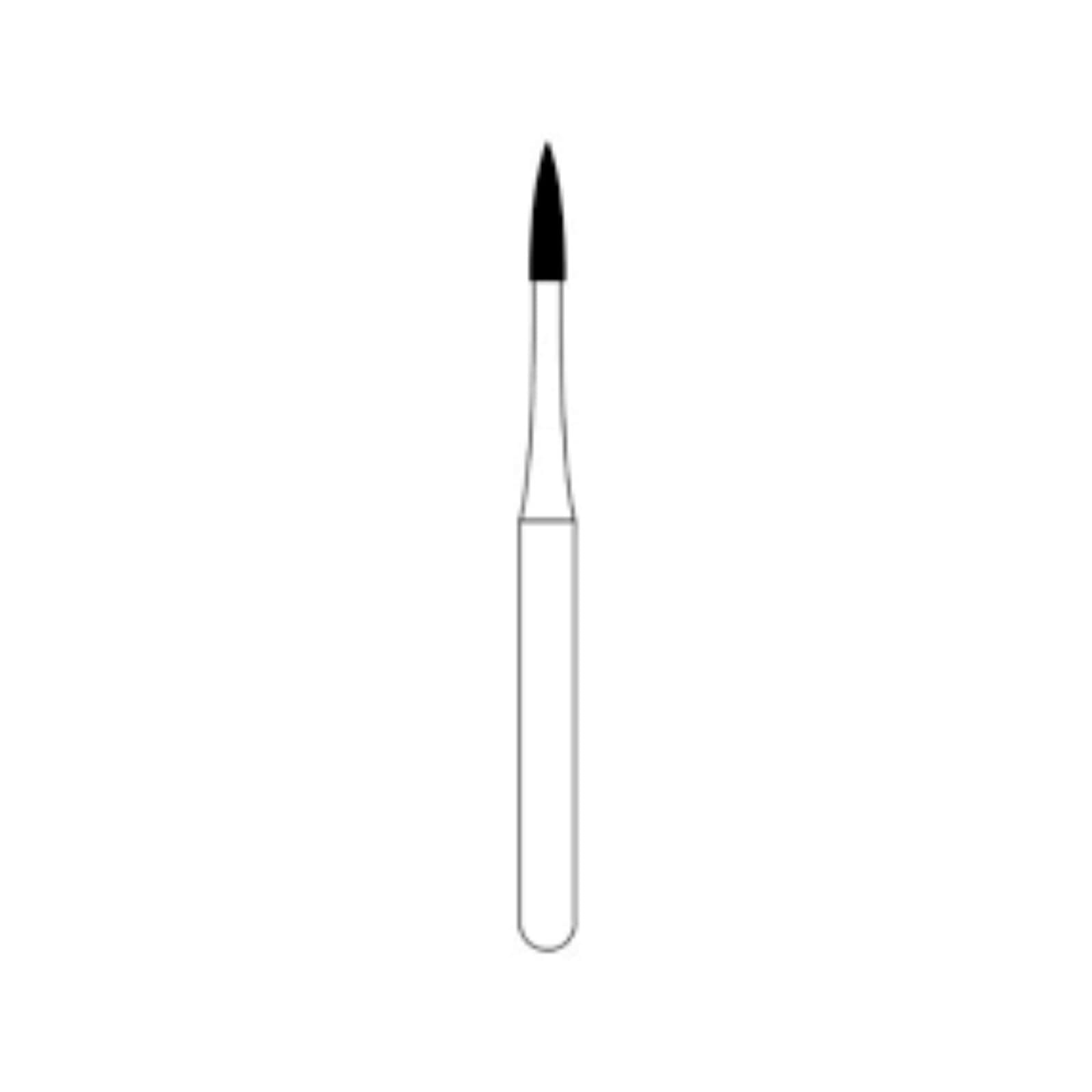 NTI Superfine FG Diamond Bur, Flame Shaped, #SF889-010, 1.0 mm Diameter, 4.0 mm Length, 5/Pk thumbnail 2