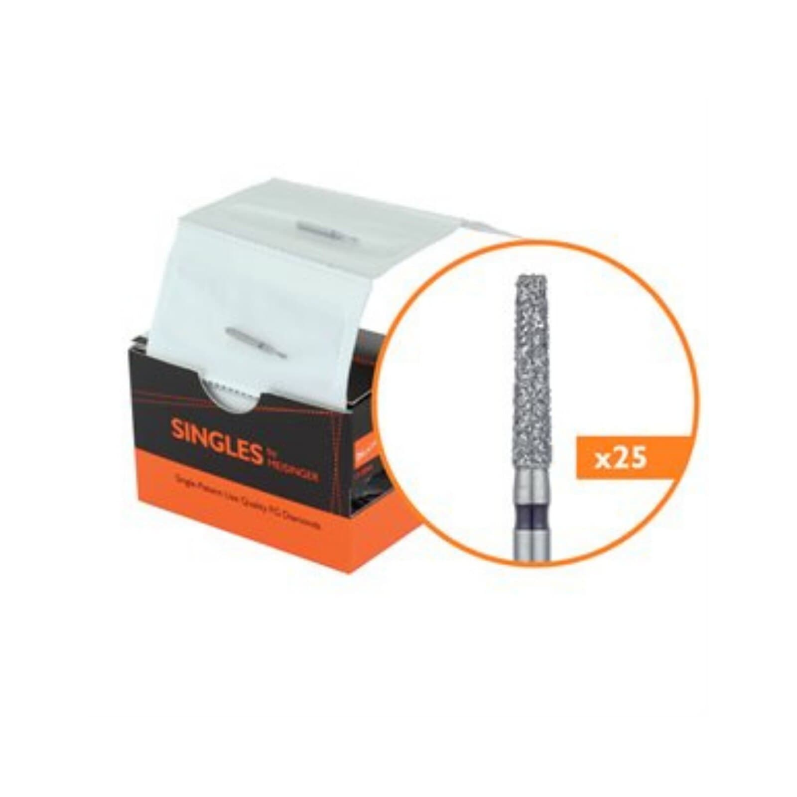 Meisinger Singles Disposable Diamond Bur, FG Flat End Taper, Coarse, #0918.8C, 1.8mm Diameter, 8.0mm Length, 25/Pk thumbnail 9
