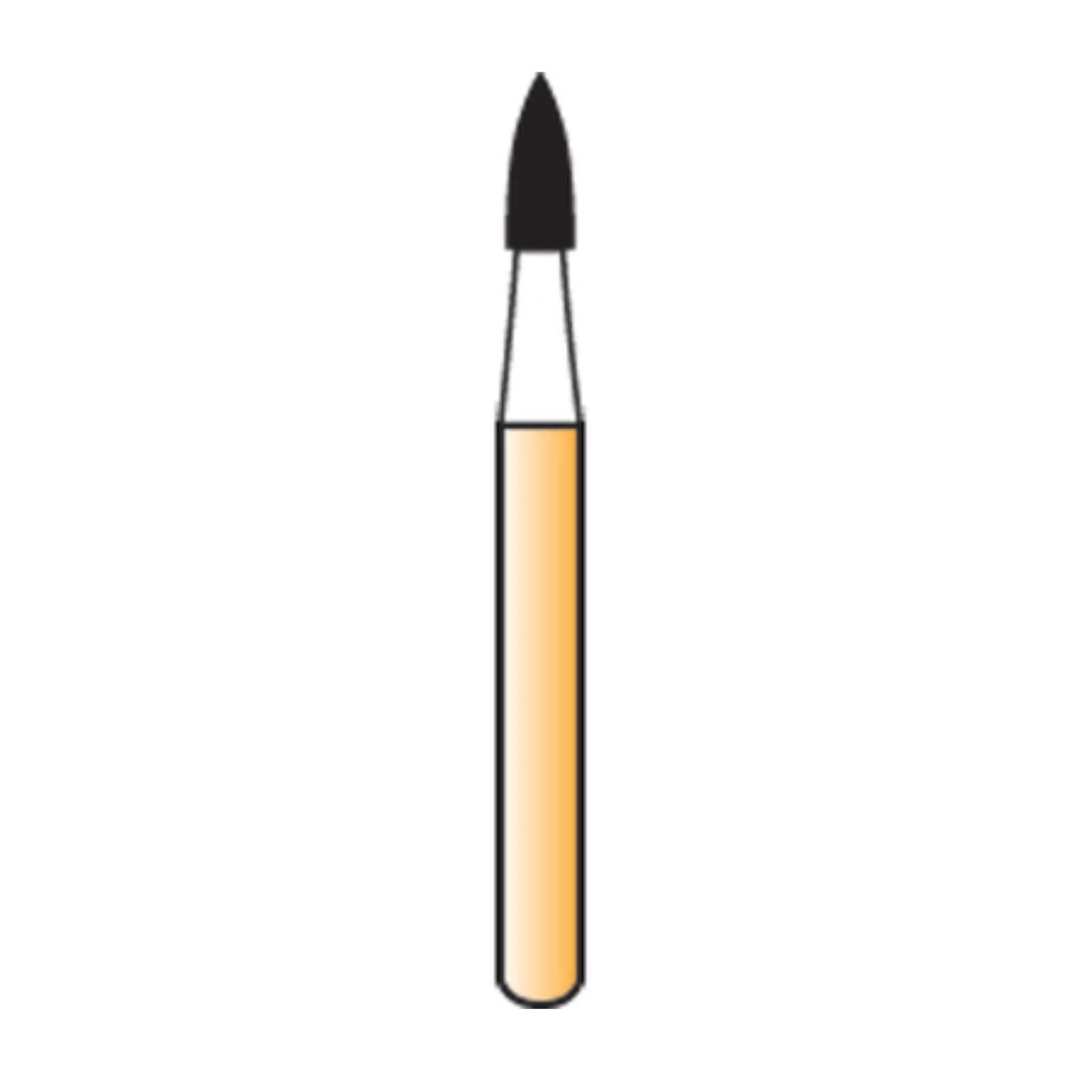 Alpen Carbide Trimming & Finishing Bur, 12-Blade, Flame Shape, Friction Grip, #7108, 2.3 mm Diameter, 5/Pkg - Alpen&reg; Trimming & Finishing Burs - 12-Blade - #7108 - Image 1