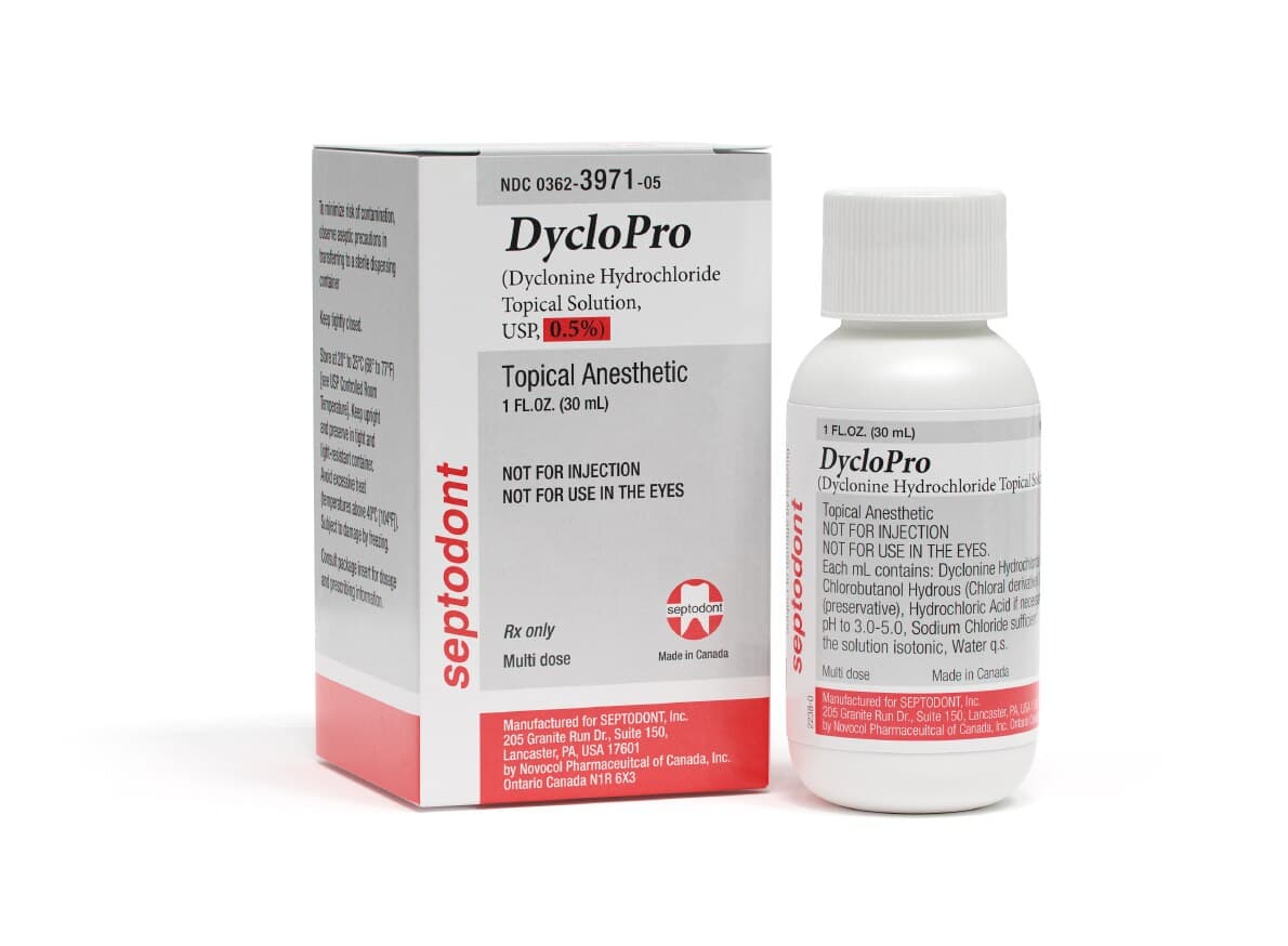 Septodont DycloPro Dyclonine Hydrochloride Topical Anesthetic Solution USP 0.5%, 1 fl oz Jar, 99510 thumbnail 9