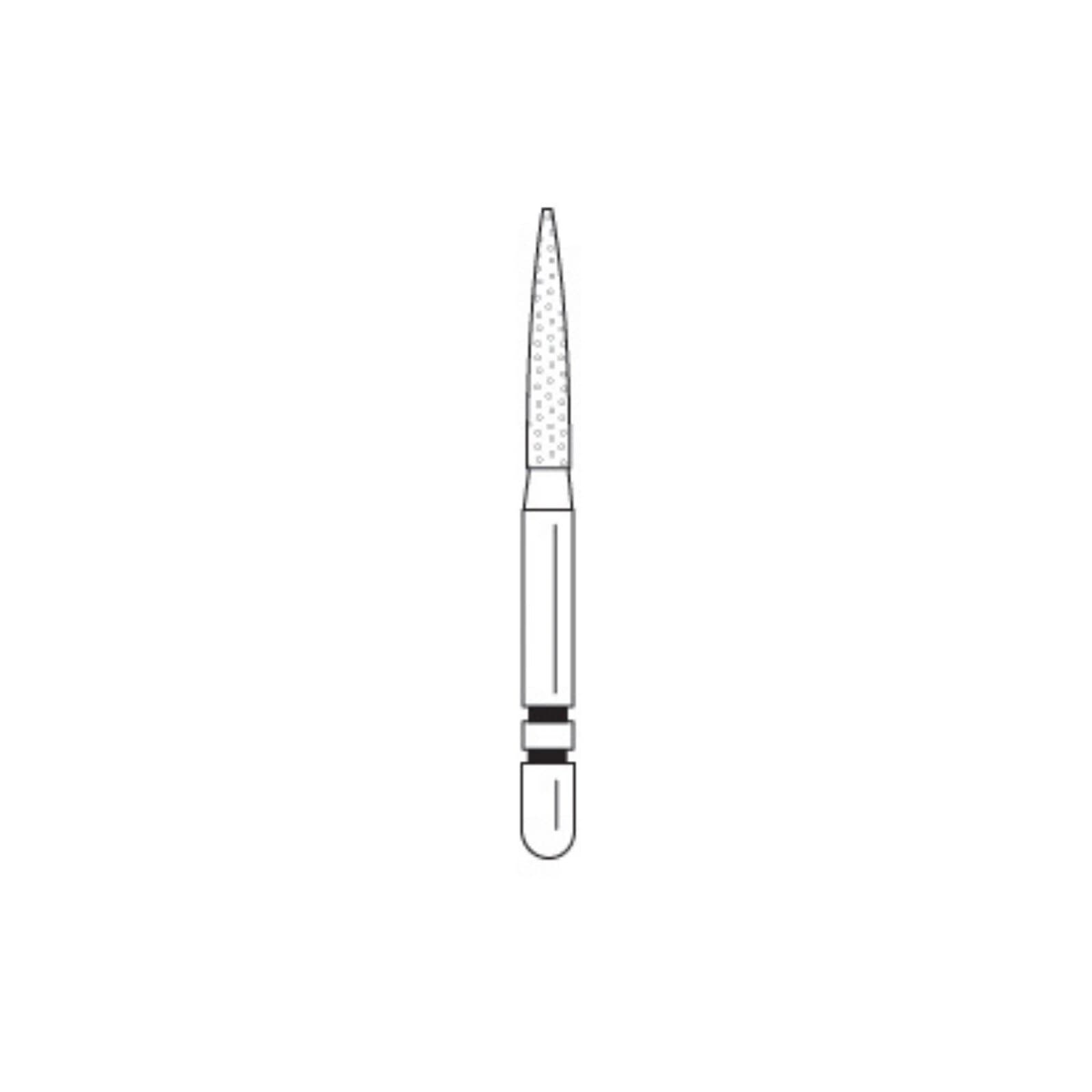 Two Striper Diamond Burs, FG, Flame, L260.8C, 1.4 mm Major/0.4 mm Minor, Coarse, Green, Long Shank, 5/Pk, 2015133 thumbnail 3