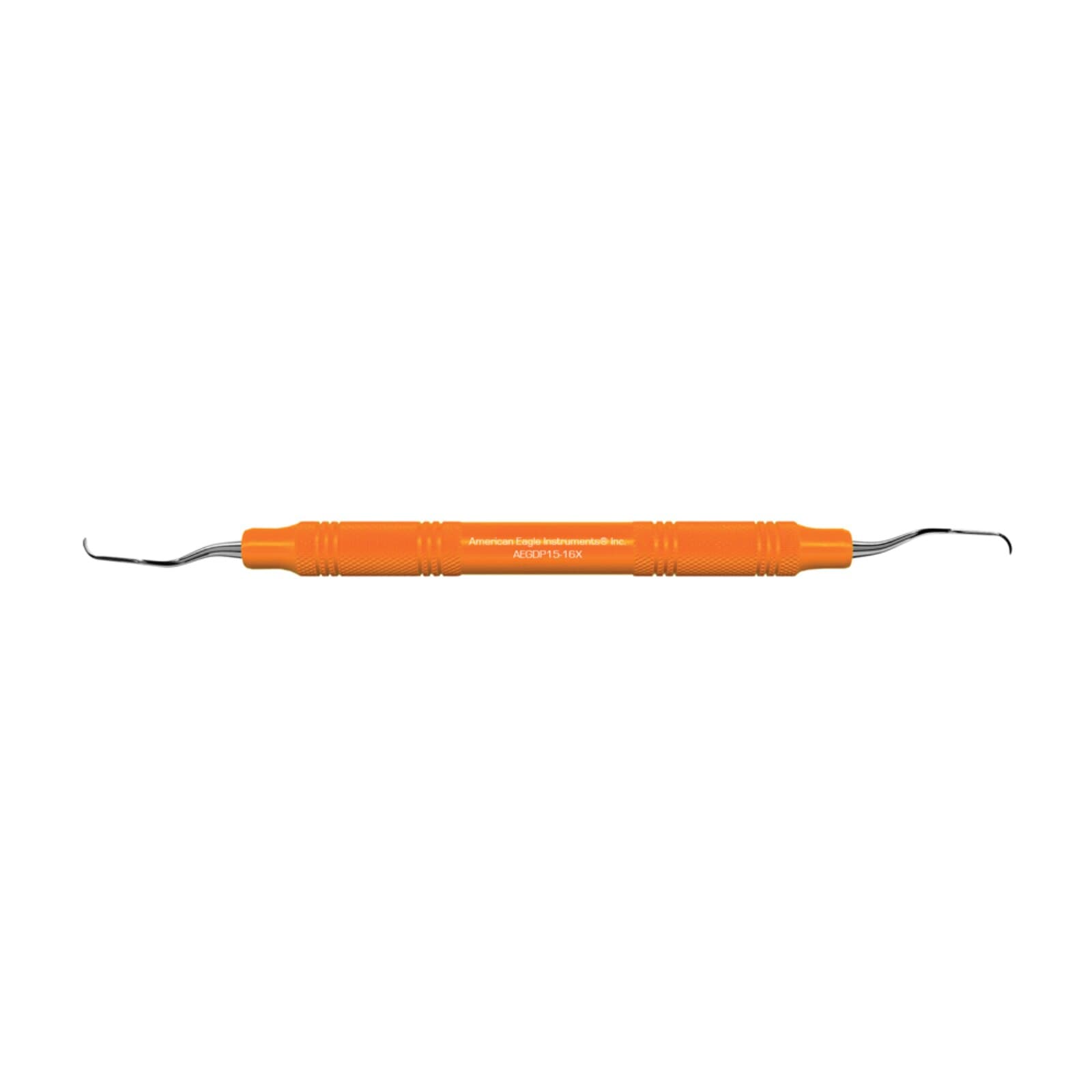 American Eagle Gracey +3 Deep Pocket Curette, EagleLite Resin Handle, #15/16, Orange, Double End, AEGDP15-16X thumbnail 2