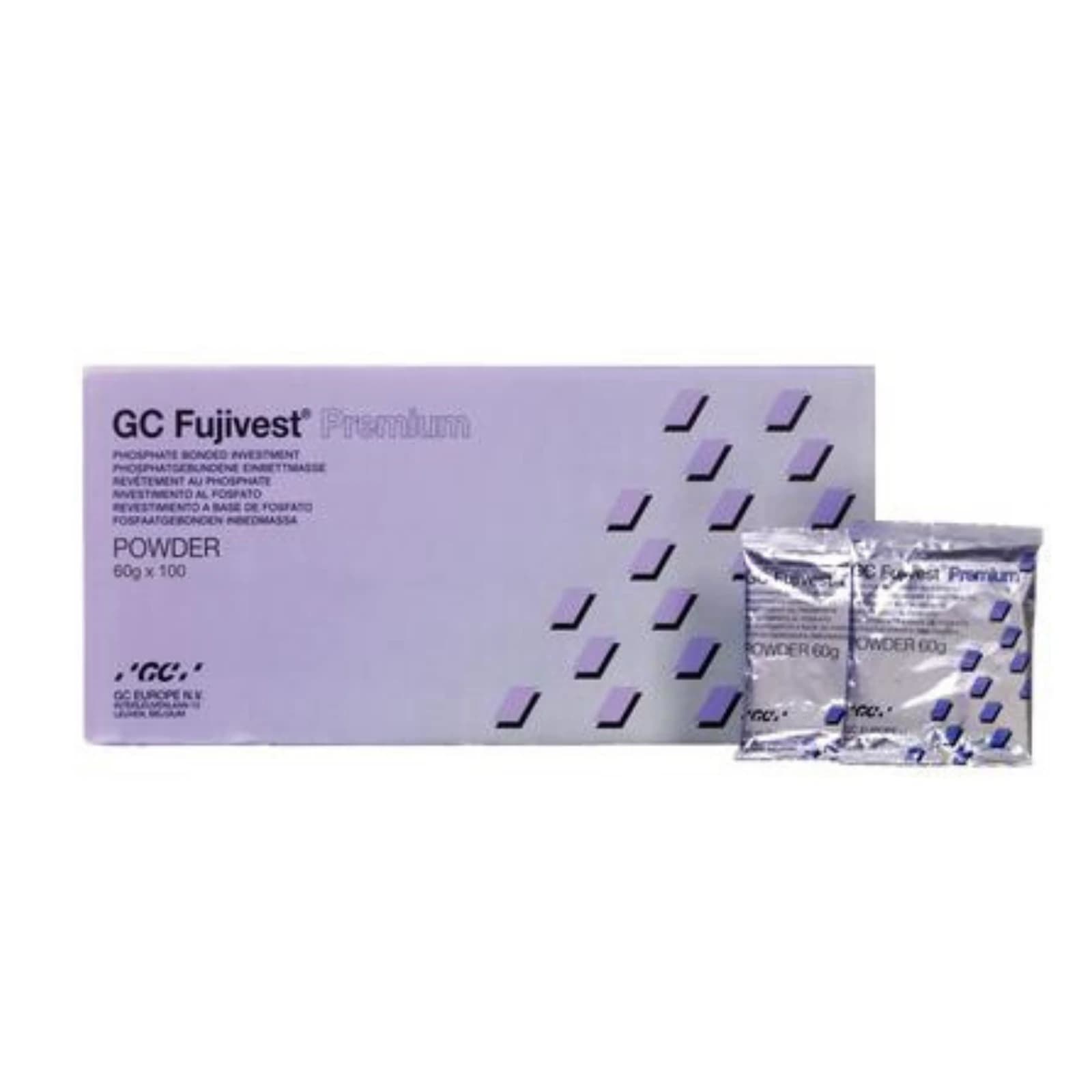 GC Fujivest Premium Phosphate-Bonded Investment Powder, 60 g Pouches, 100/Pk, 890182 - GC Fujivest Premium - Powder (60 g), GC America, 890182 - Image 1