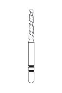 Two Striper TS2000 Diamond Bur, FG, Flat-End Taper, #2000.8, Coarse, Green, 1.4 mm, 5/Pk, 2000008 thumbnail 3