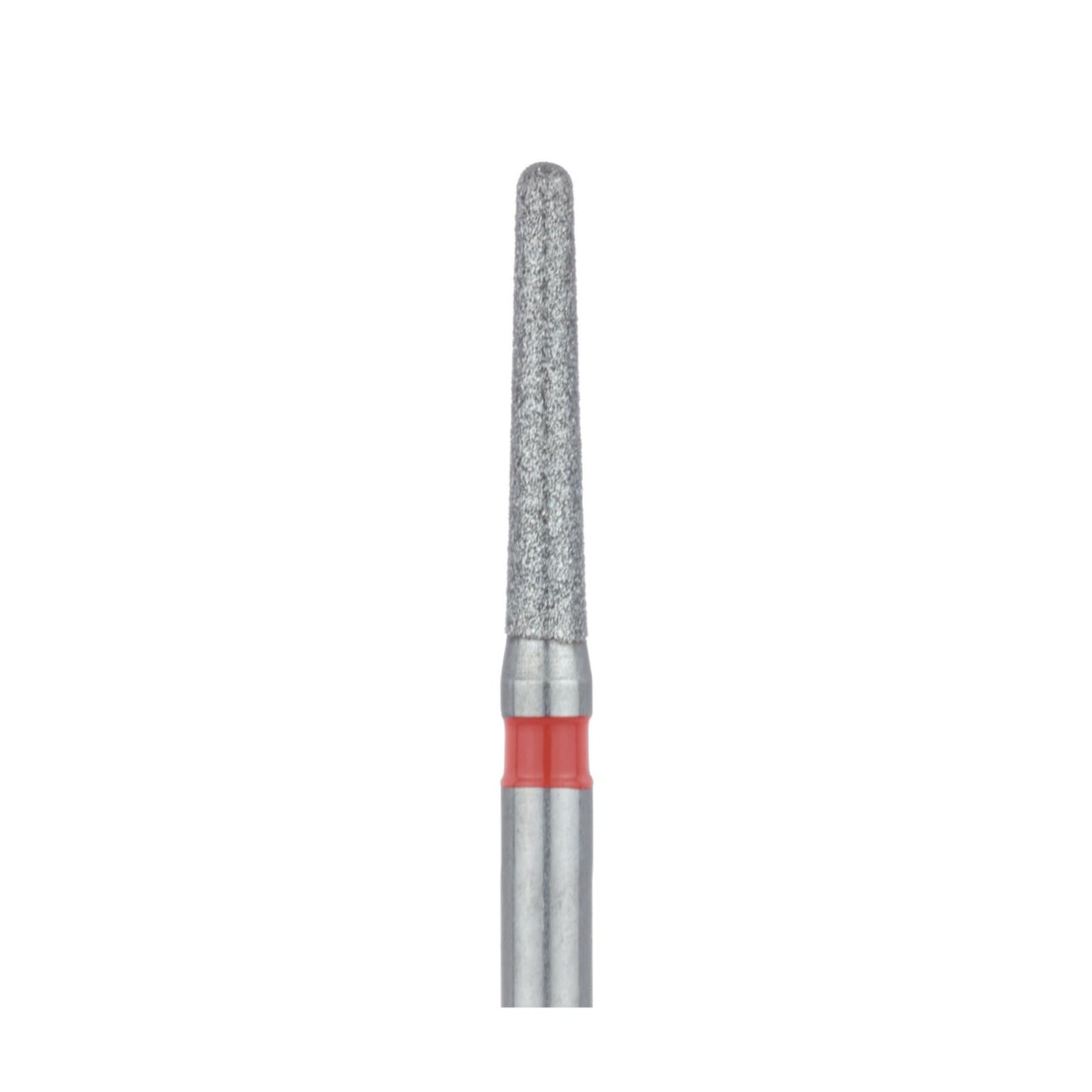 Meisinger 850F-014-FG Fine Diamond Bur, Round End Tapered (Chamfer), Friction Grip, 1.4 mm Head Diameter, 8.0 mm Working Length, Red Ring, 5/Pkg thumbnail 3