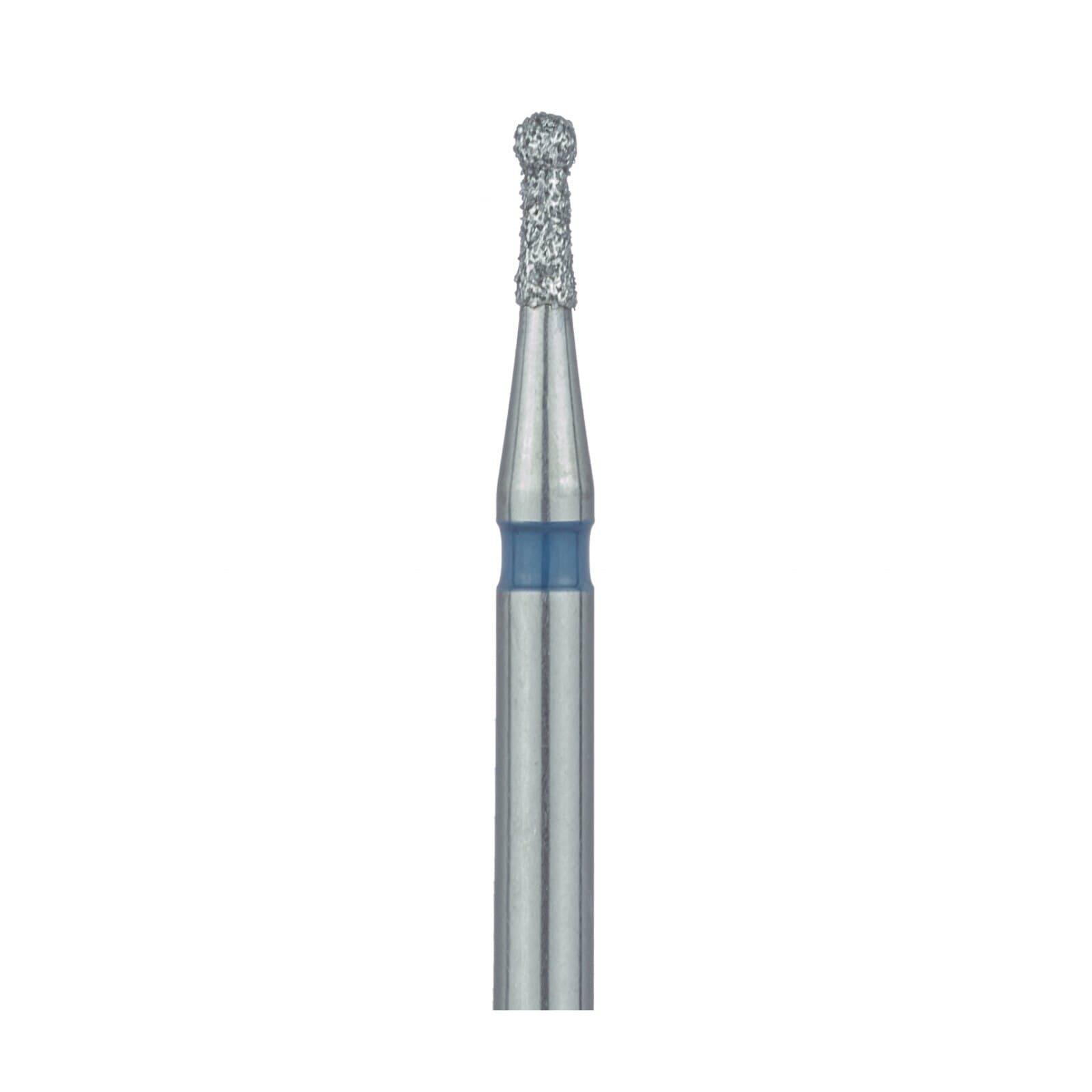 Meisinger 802-012-FG Diamond Bur, Round, Medium Grit, Blue Ring, Friction Grip, 1.2 mm Head Diameter, 3.0 mm Head Length, 5/Pkg thumbnail 3