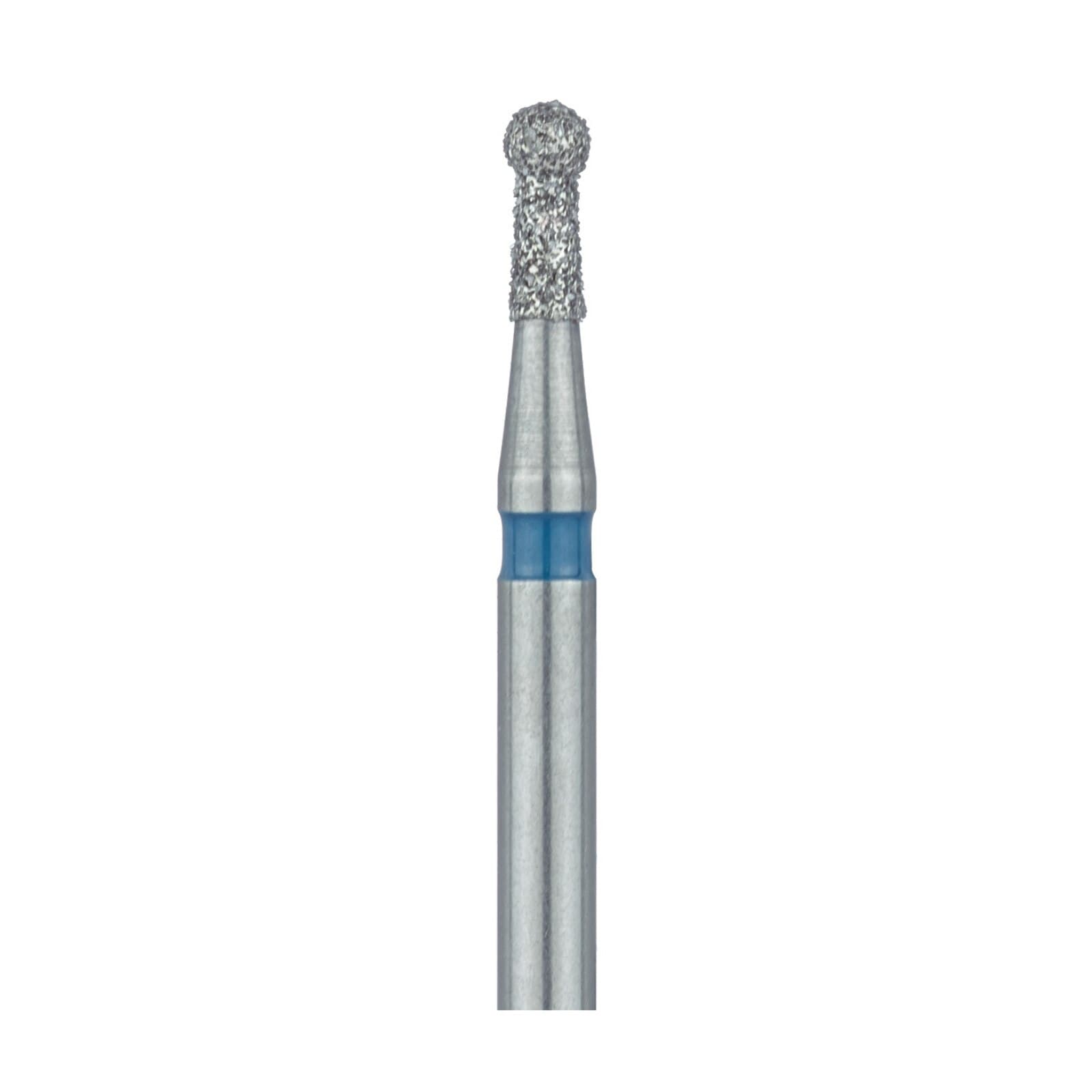 Meisinger 802-014-FG Diamond Bur, Round, Medium Grit, Blue Ring, Friction Grip, 1.4 mm Head Diameter, 3.5 mm Head Length, 5/Pkg thumbnail 3