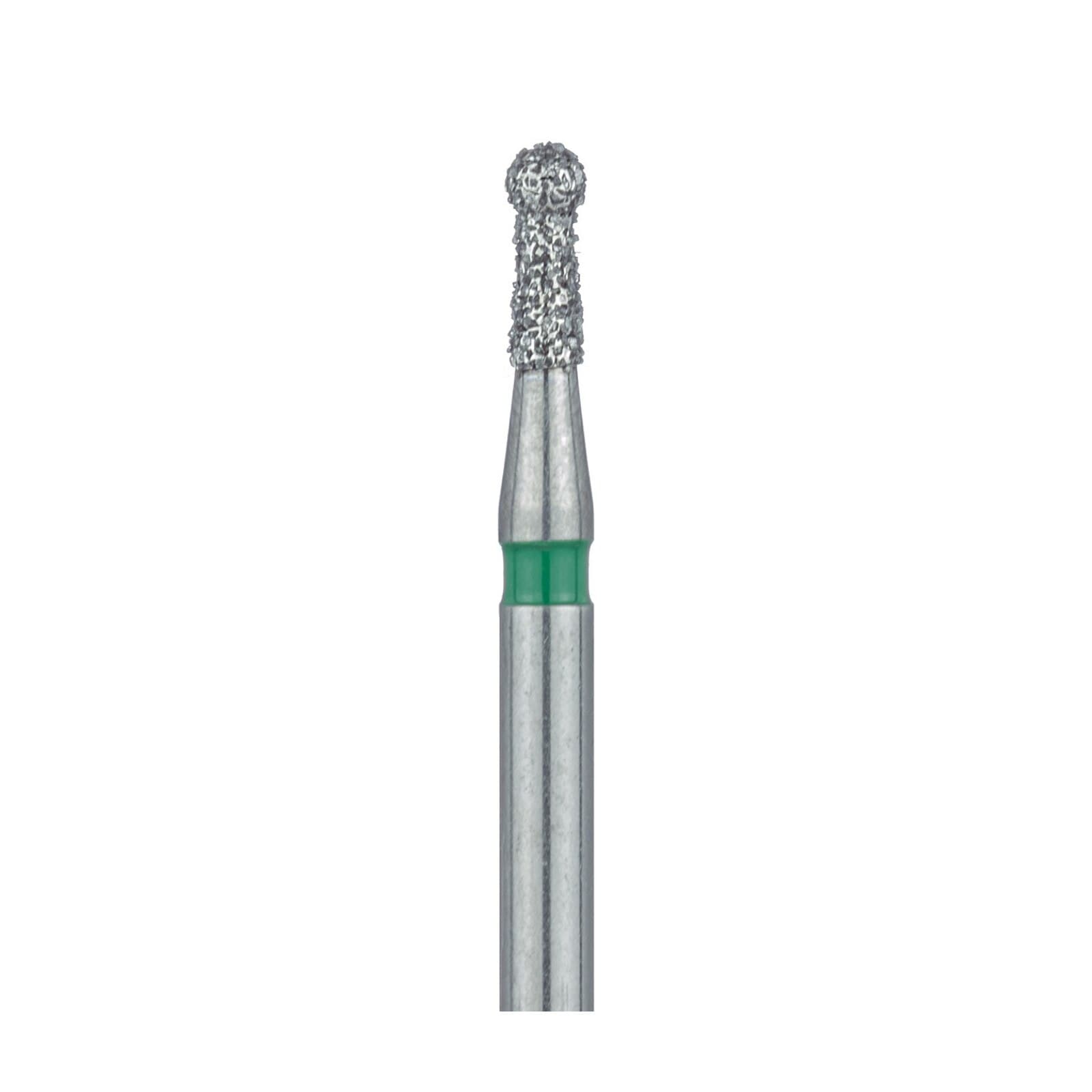 Meisinger 802G-014-FG Coarse Round Diamond Bur, Friction Grip, 1.4 mm Head Diameter, 3.5 mm Head Length, Green Ring, 5/Pack thumbnail 3