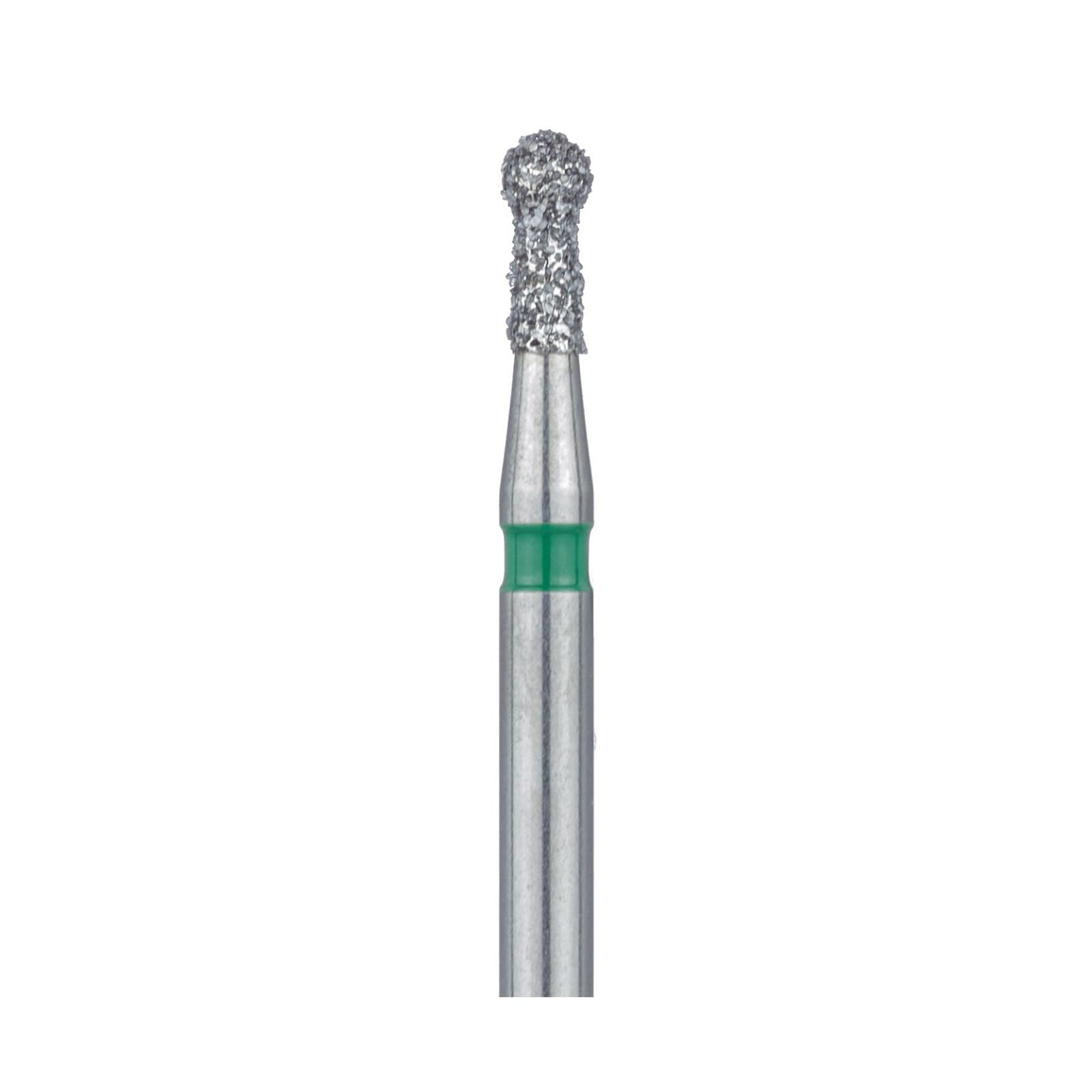 Meisinger 802G-016-FG Coarse Diamond Bur, Round with Neck, Friction Grip, 1.6 mm Head Diameter, 3.5 mm Working Length, Green Ring, 5/Pack thumbnail 3