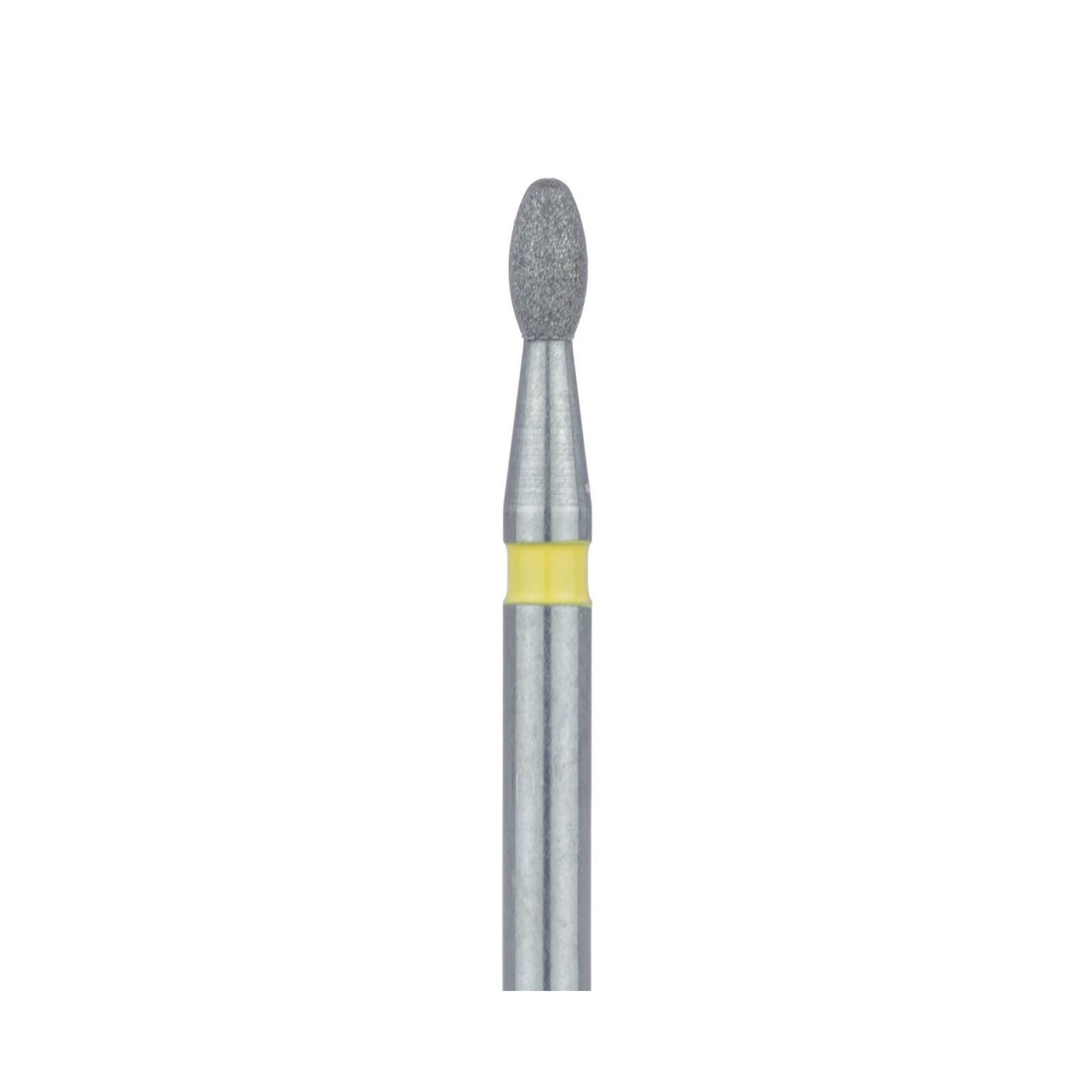 Meisinger 833C-014-FG Extra Fine Diamond Bur, Football/Egg Shape, Friction Grip, 1.4 mm Head Diameter, 2.8 mm Head Length, Yellow Ring, 5/Pkg thumbnail 3