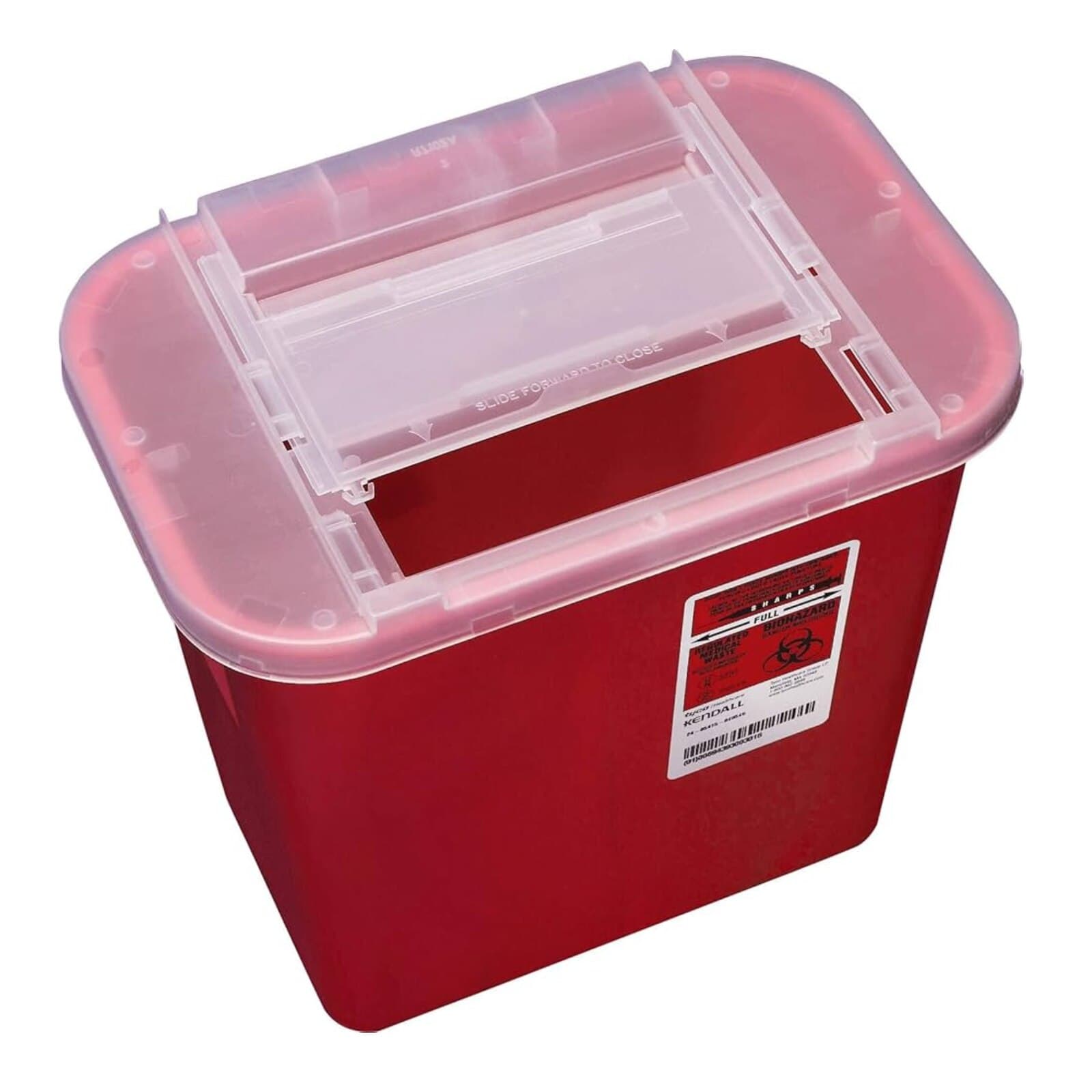 Cardinal Health Sharps-A-Gator Sharps Container with Sliding Lid, 2 Gallon, Red, 31142222 thumbnail 3