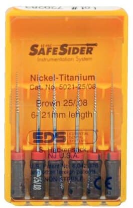 SafeSiders NiTi Endodontic Hand Reamers, 21 mm, #25/.08 Taper, Brown, 6/Pkg, 5021-25/.08 thumbnail 5