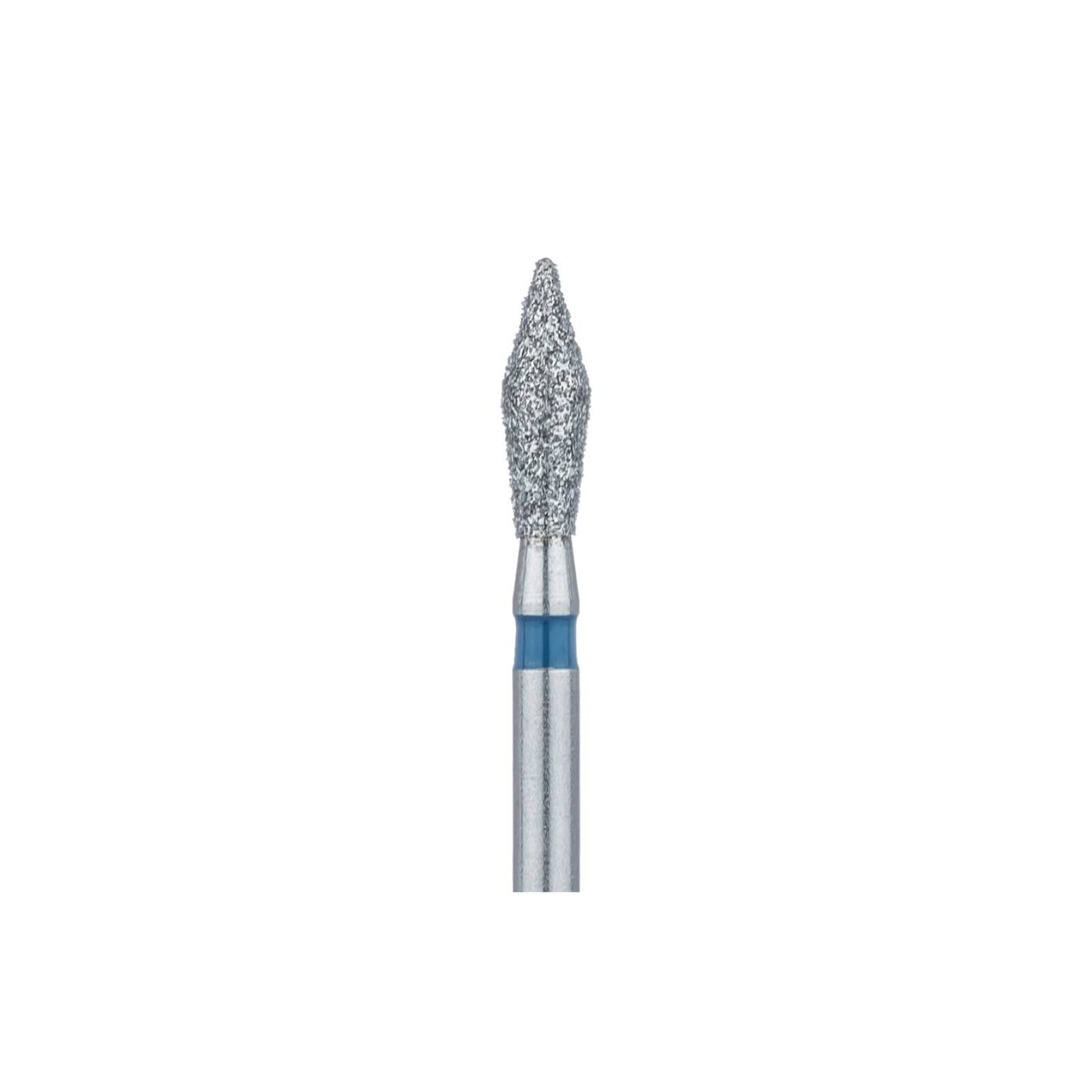 Meisinger 899-021-FG Medium Grit Diamond Bur, Friction Grip, Rounded Barrel/Football Shape, 2.1 mm Head Diameter, 6.5 mm Head Length, Blue Ring, 5/Pkg thumbnail 3