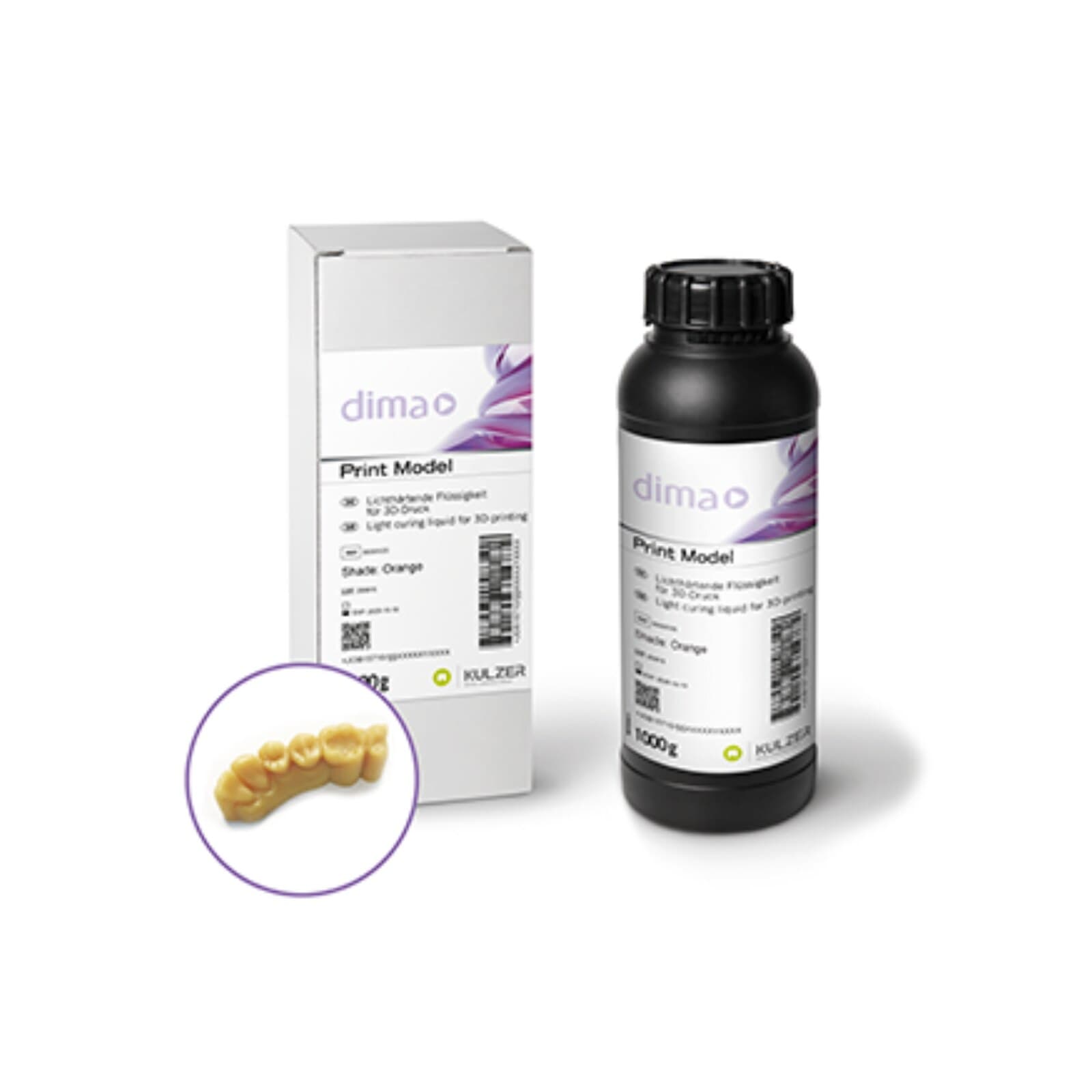 dima Print Stone Gray 3D Printing Resin, 1000 g Bottle, 66080023 thumbnail 2
