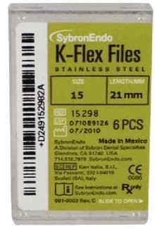 Kerr K-Flex Stainless Steel Hand Files, 21 mm, #15, White, 6/Pk, 15298 thumbnail 13