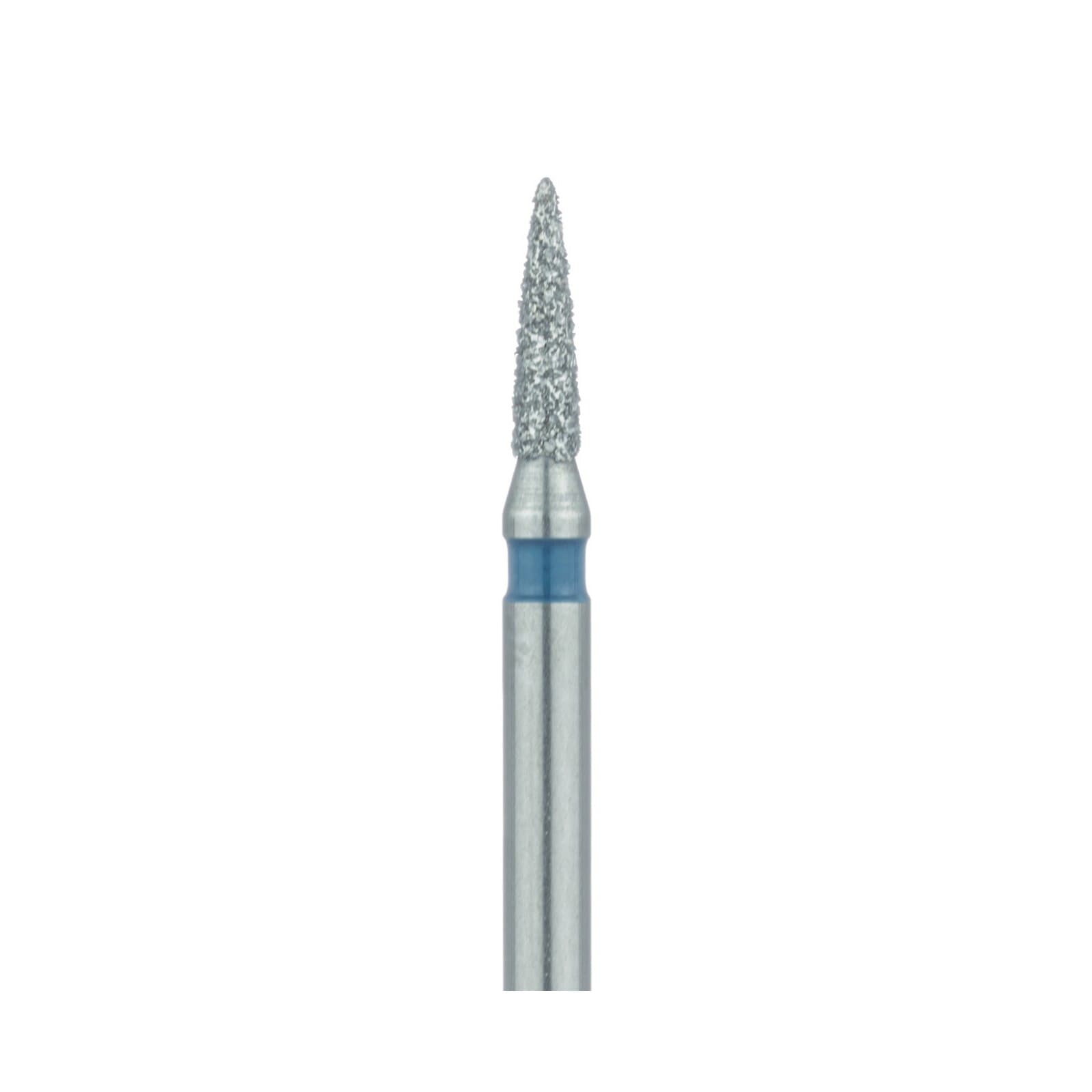 Meisinger Diamond Bur FG, Medium Grit, Blue Ring, Flame Shape, Point End, 1.2 mm Head Diameter, 5.0 mm Head Length, 5/Pkg, 861-012-FG thumbnail 3