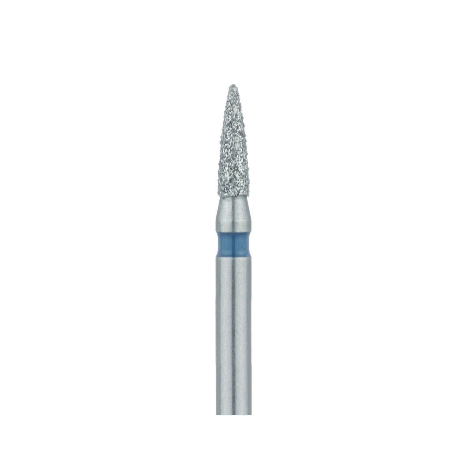 Meisinger 861-014-FG Diamond Bur, FG, Medium Grit, Blue Ring, Flame Shape, Point End, 1.4 mm Head Diameter, 5.0 mm Head Length, 5/Pkg thumbnail 3