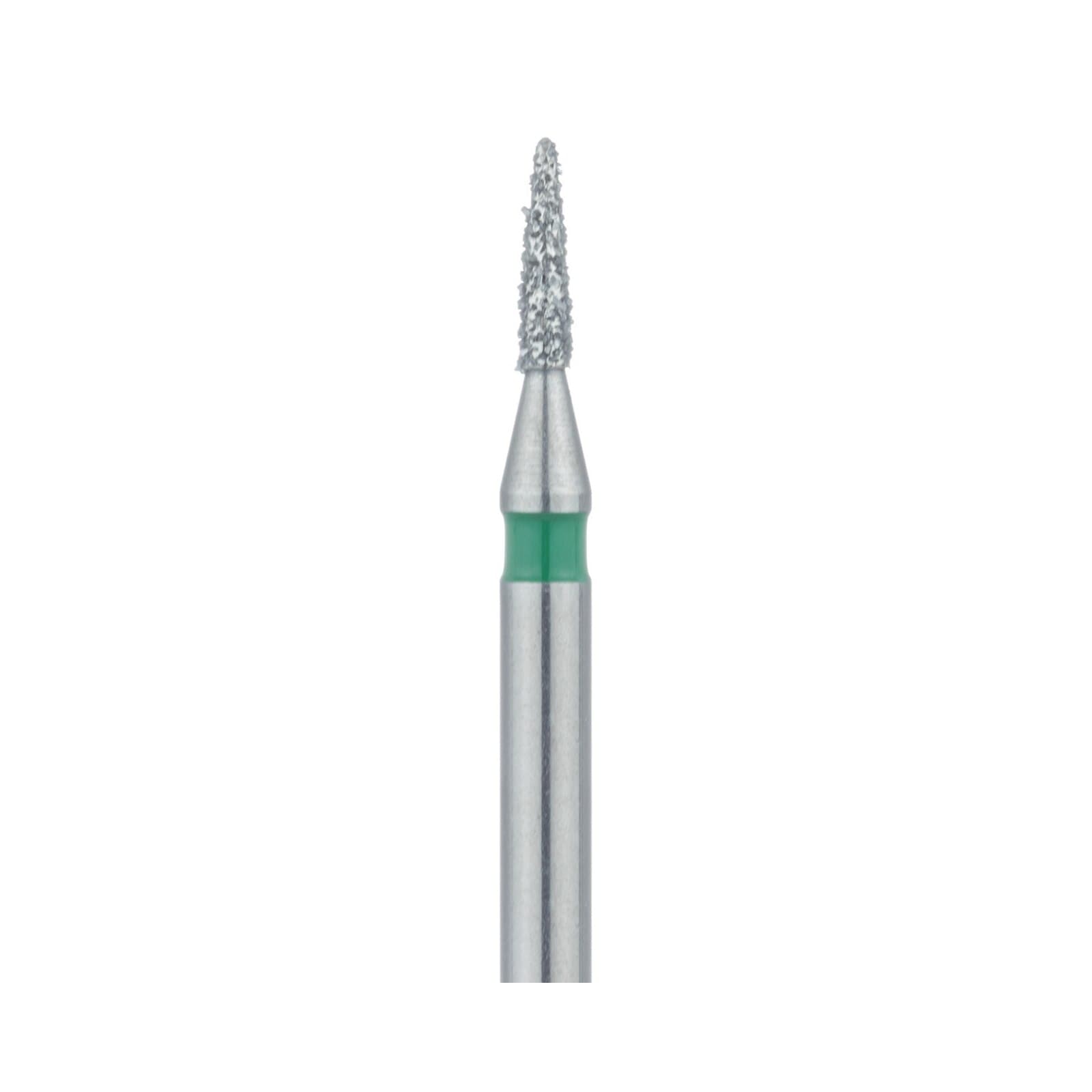 Meisinger 861G-010-FG Diamond Bur, FG, Coarse (Green), Flame, Point End, 1.0 mm Head Diameter, 5.0 mm Head Length, 5/Pkg thumbnail 3