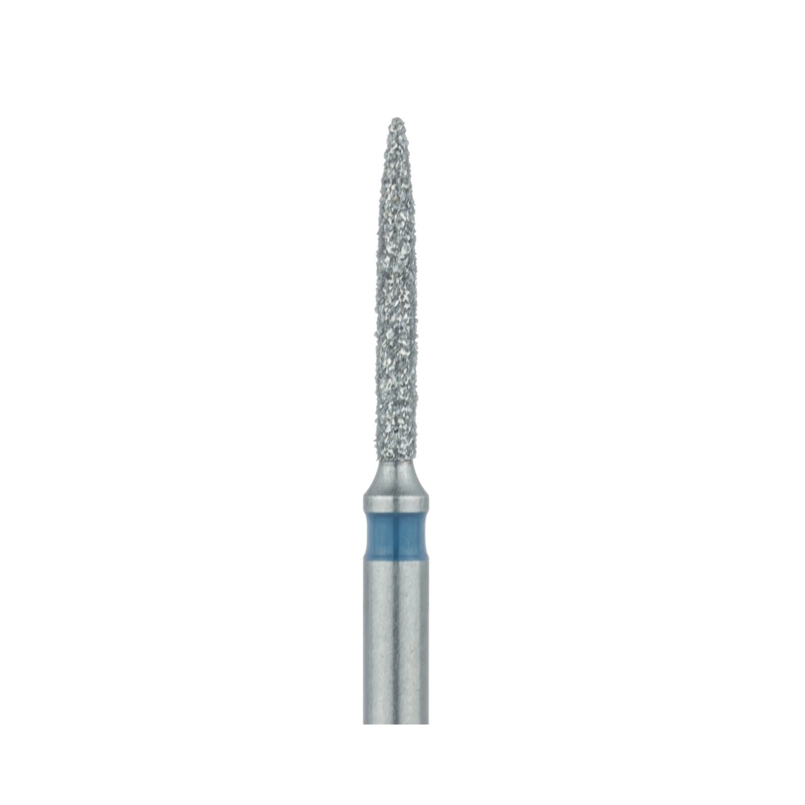 Meisinger 862-010-FG Diamond Bur, FG, Medium Grit, Blue Ring, Flame Shape, Point End, 1.0 mm Head Diameter, 8.0 mm Head Length, 5/Pkg thumbnail 3